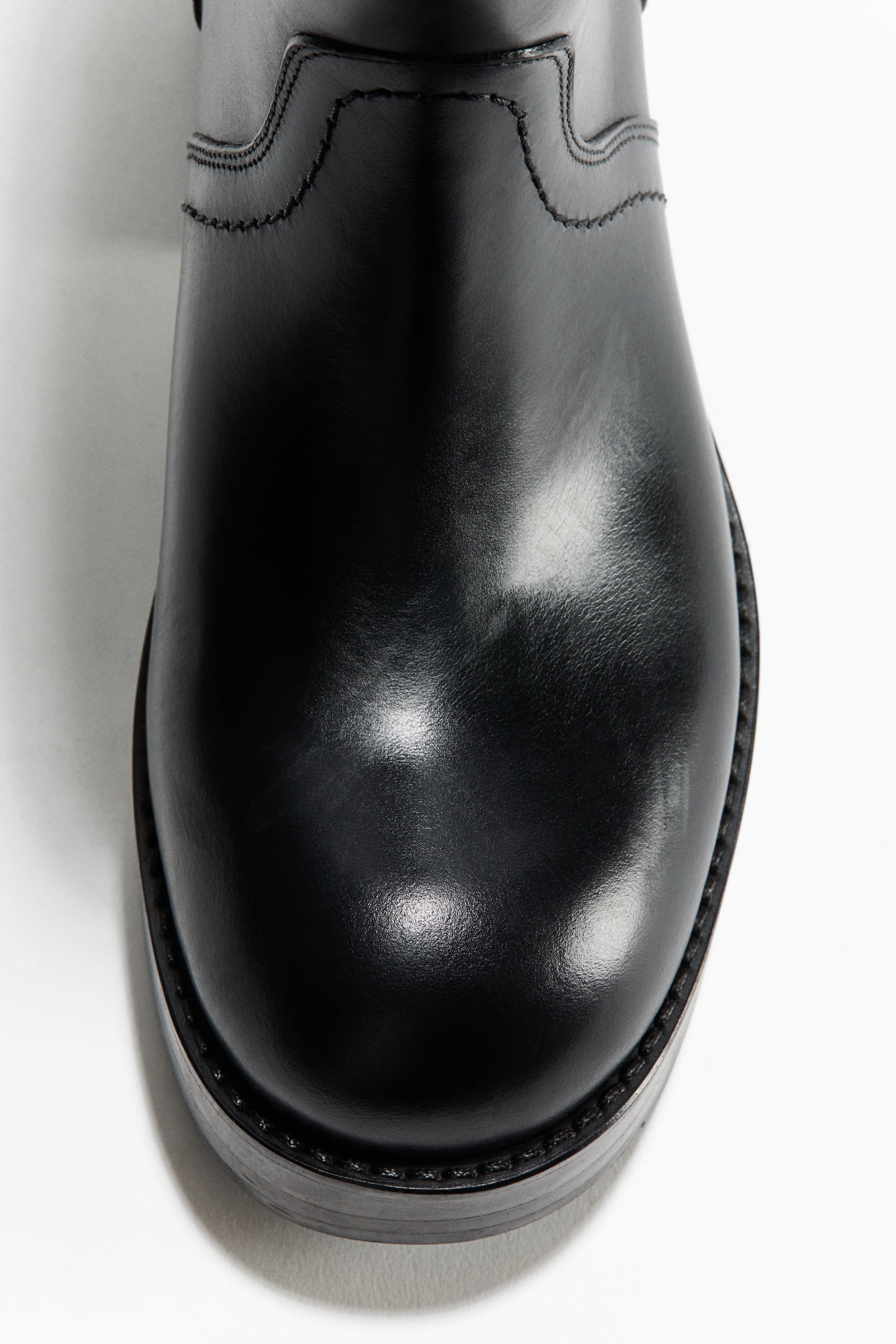 Bottes en cuir de hauteur mi-mollet