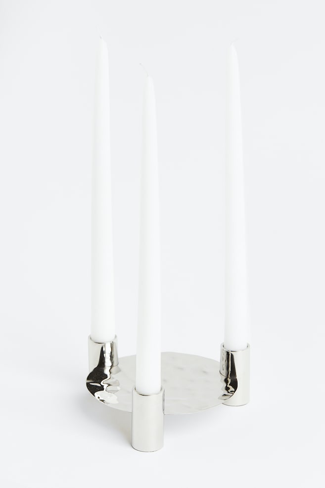 Metal candlestick - Silver-coloured - 3
