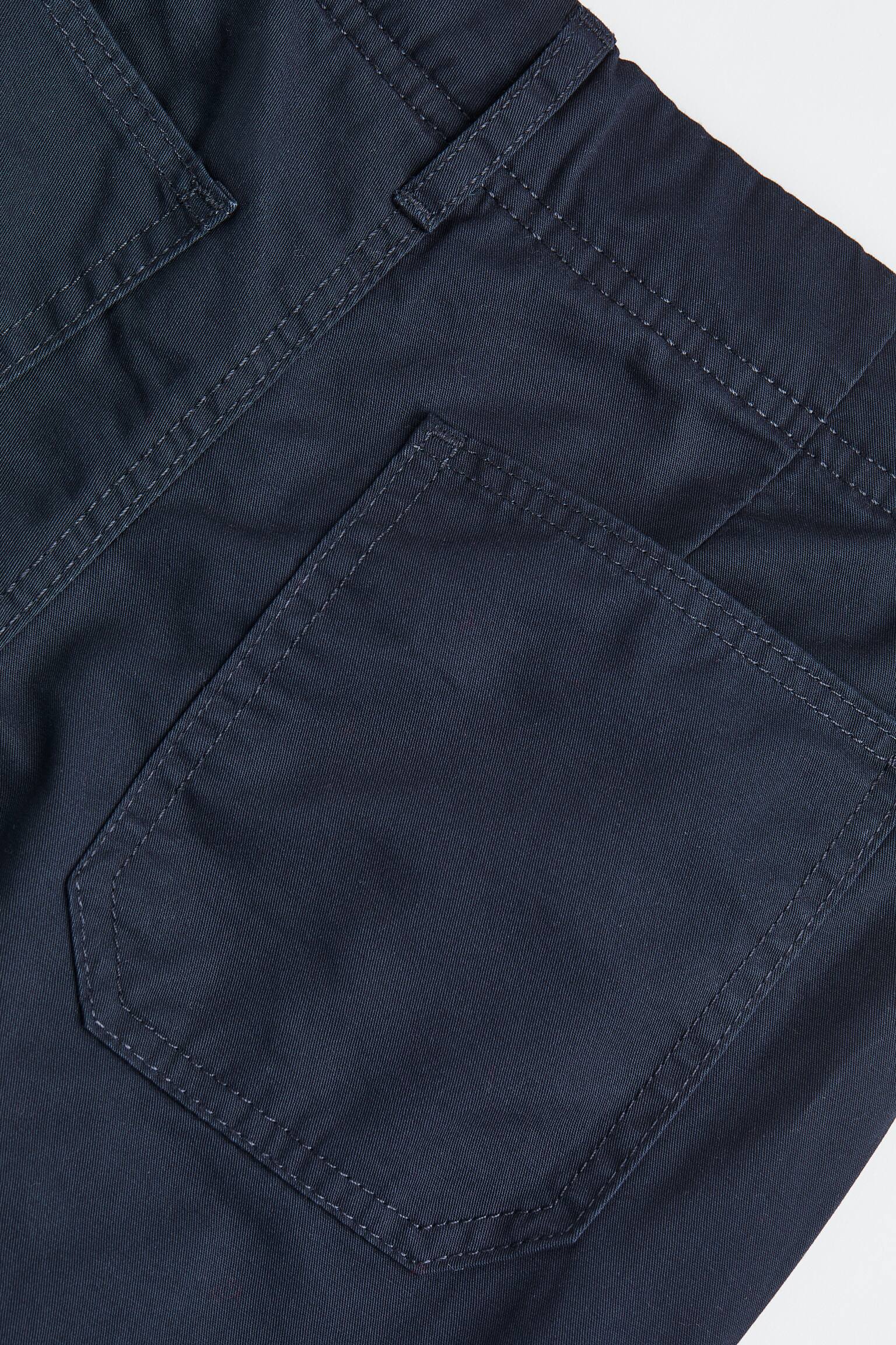 Lined Cotton Cargo Pants - Navy blue - 2