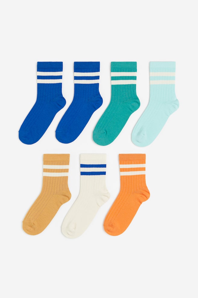 7-pack socks - Blue/Orange/Black/Days of the week/Dark blue/Light grey marl/Black/Chequered/dc/dc/dc/dc - 1
