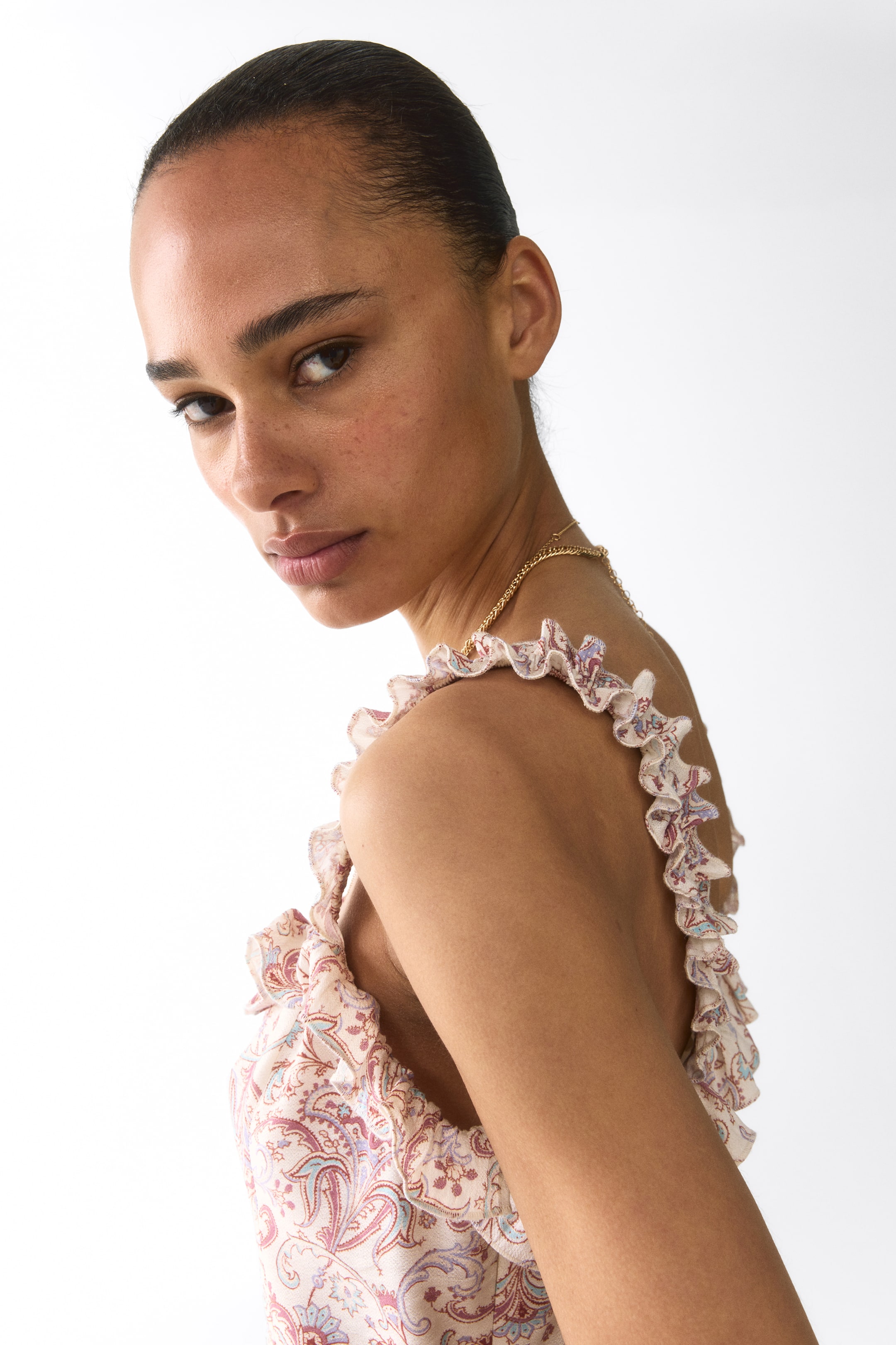 Ruffled Crêpe Dress