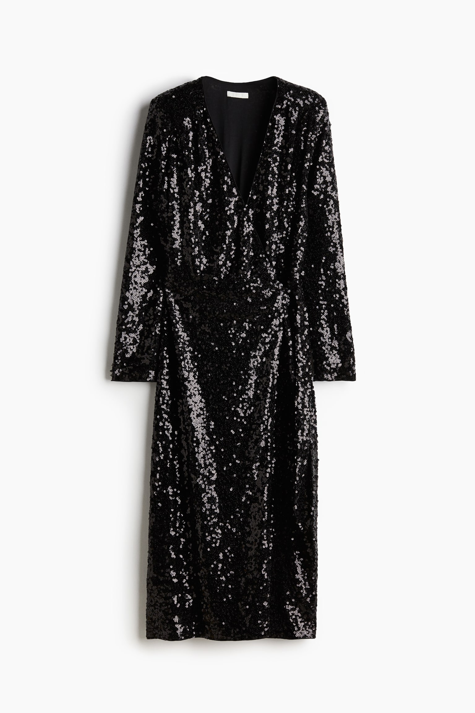 Sequined wrap dress - Black - 2