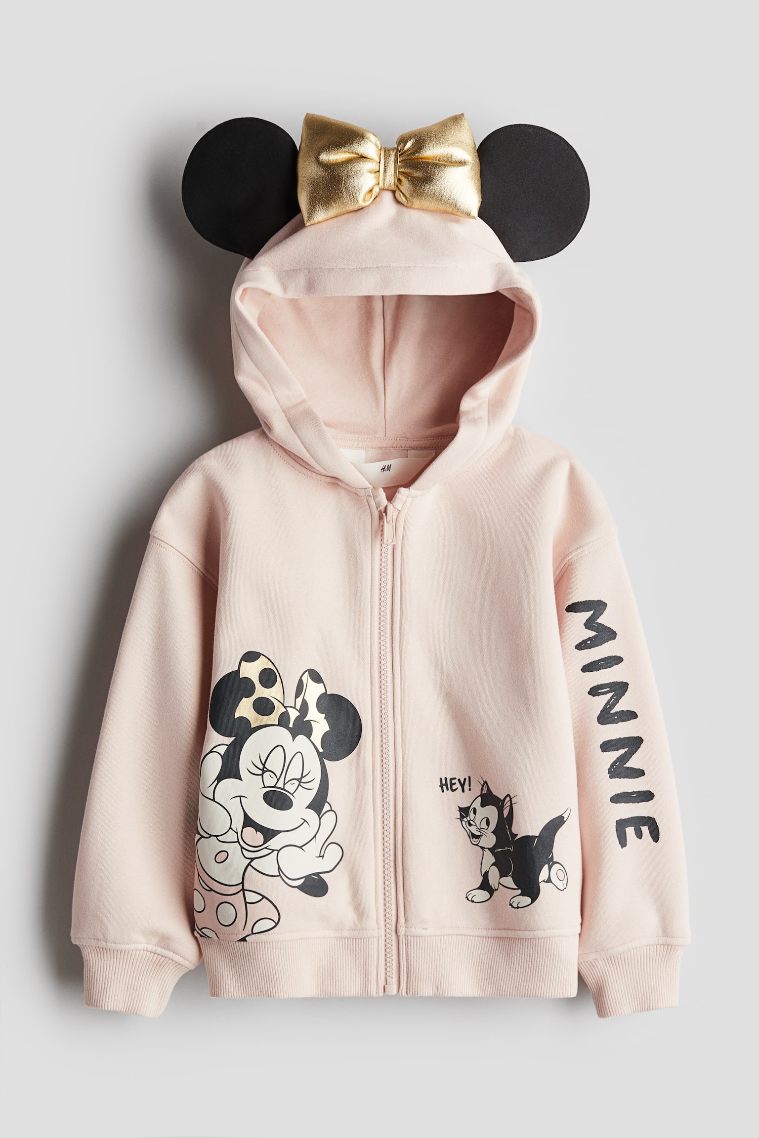 Printed zip-through hoodie - Light dusty pink/Minnie Mouse/White/Lilo & Stitch - 1