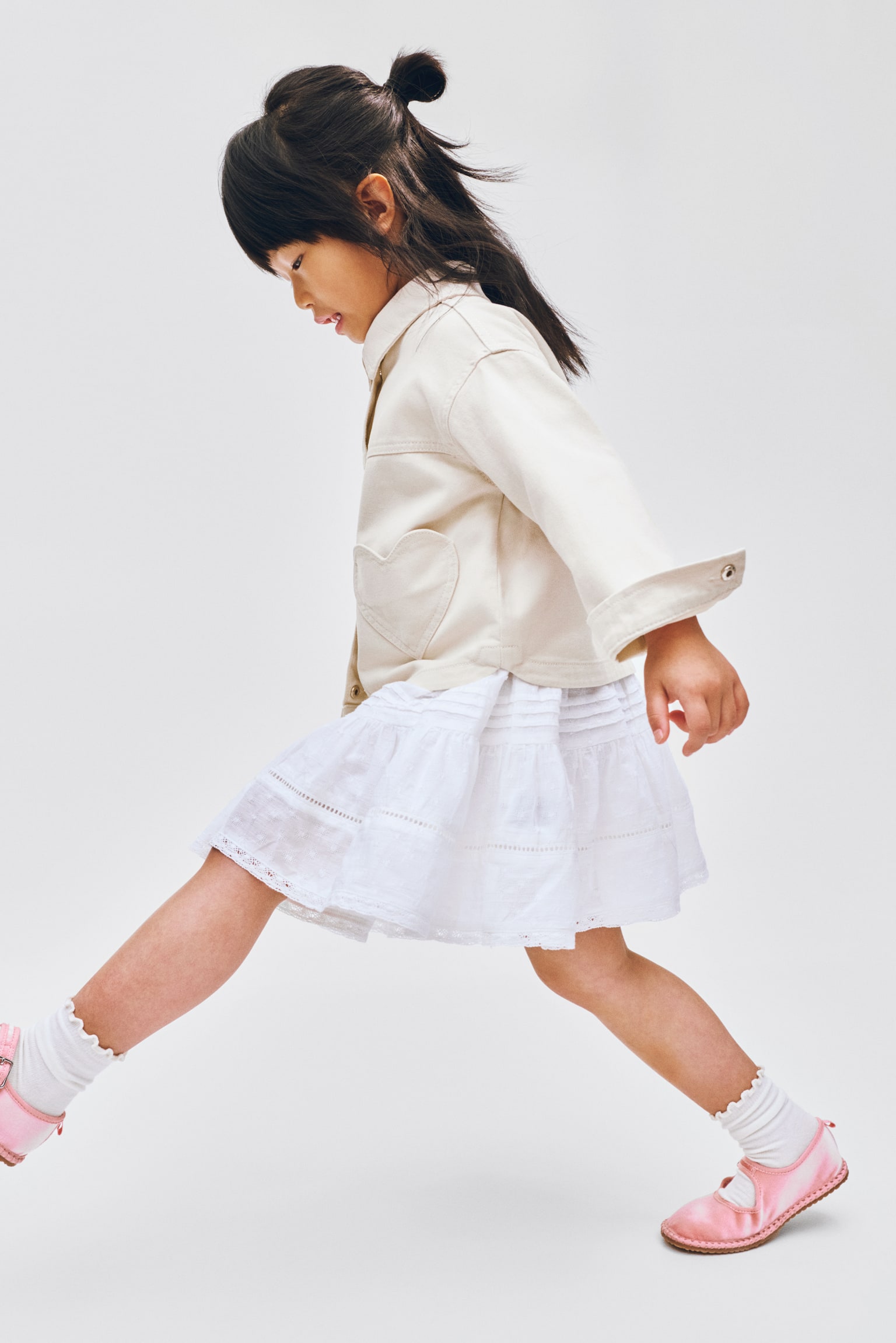 Heart-pocket twill jacket - Light beige/Light pink - 5