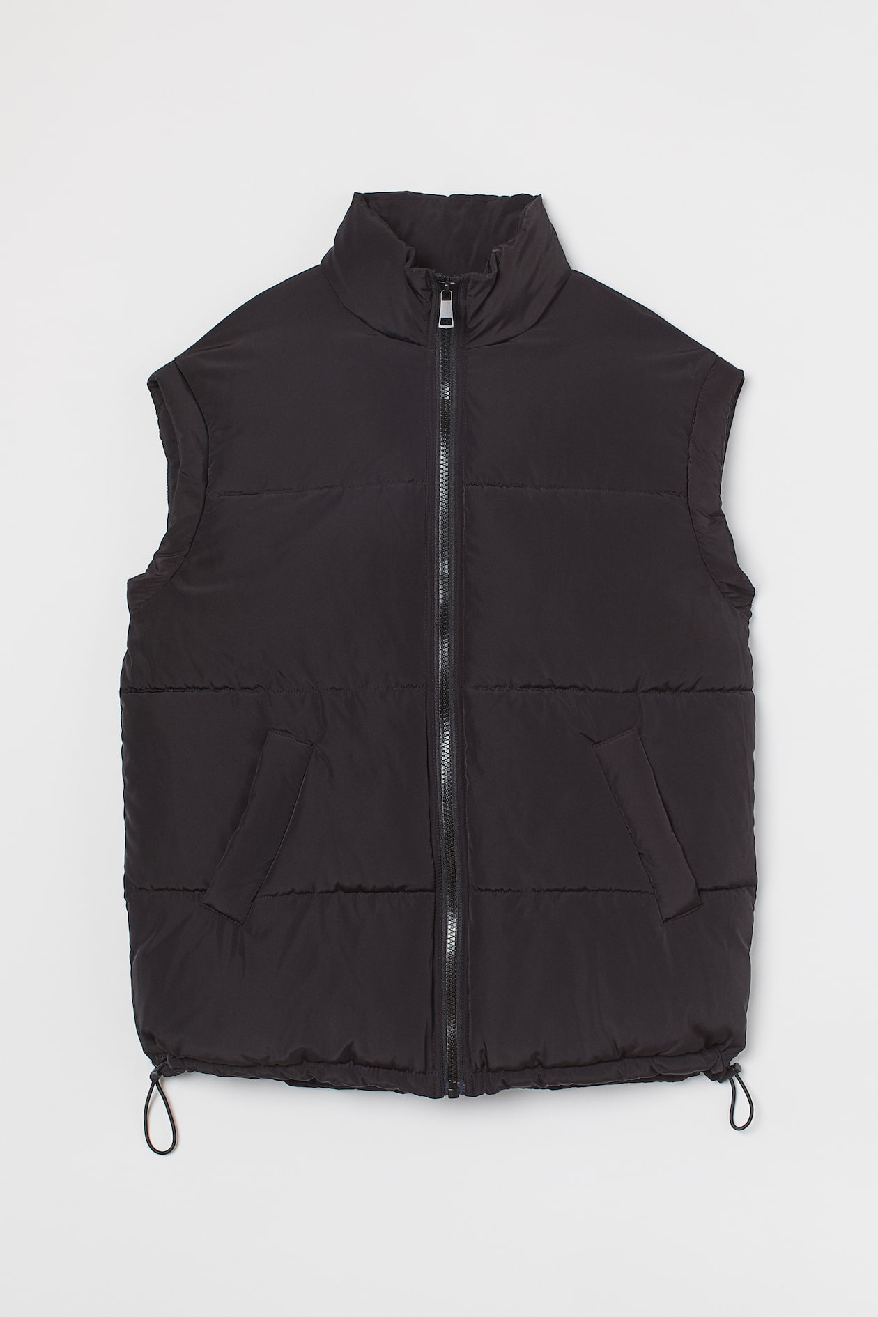 Padded Vest - Sleeveless - Regular length - Black - Ladies | H&M US