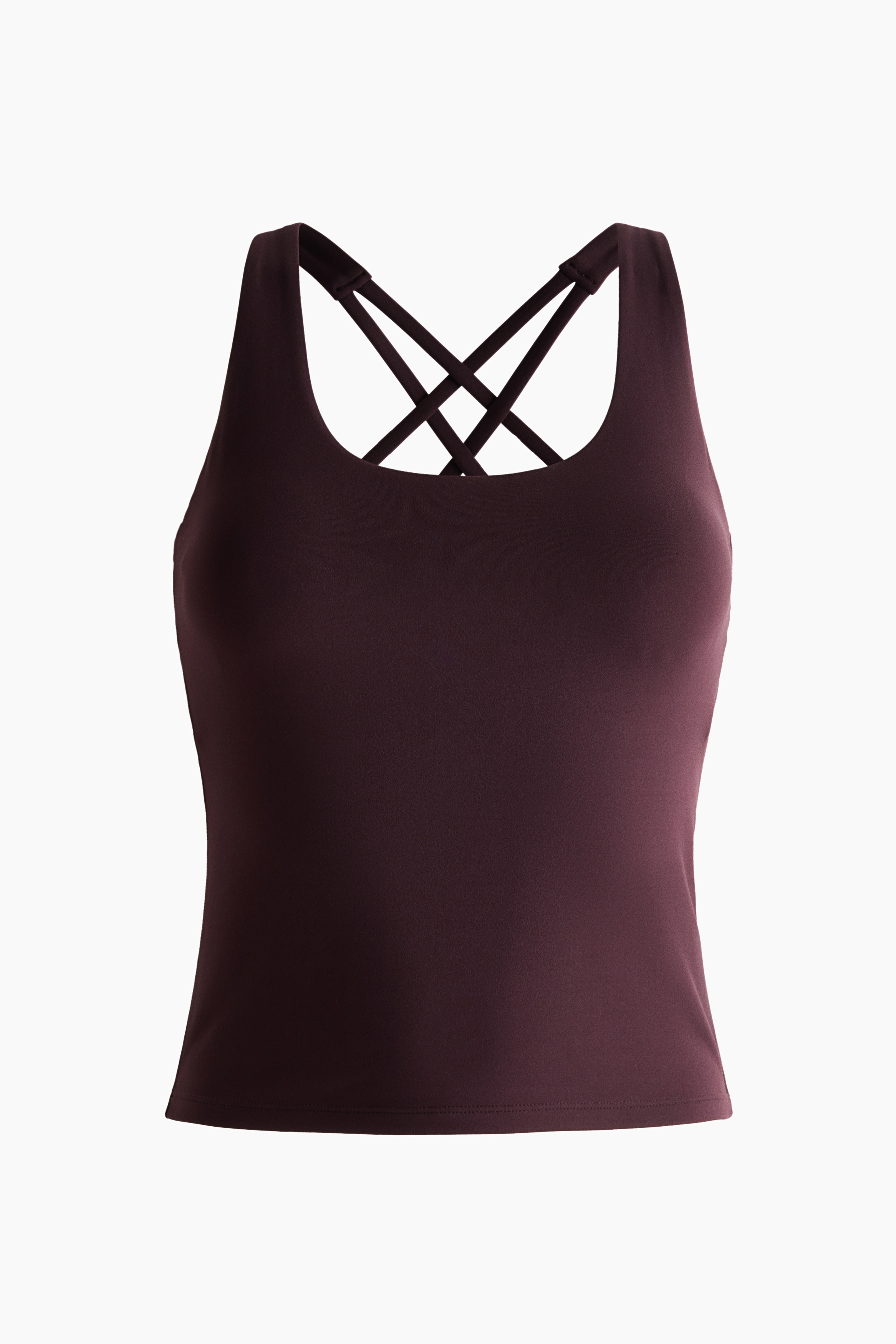 Sports Tank Top with SoftMove™ - Chocolate plum/White/Warm brown