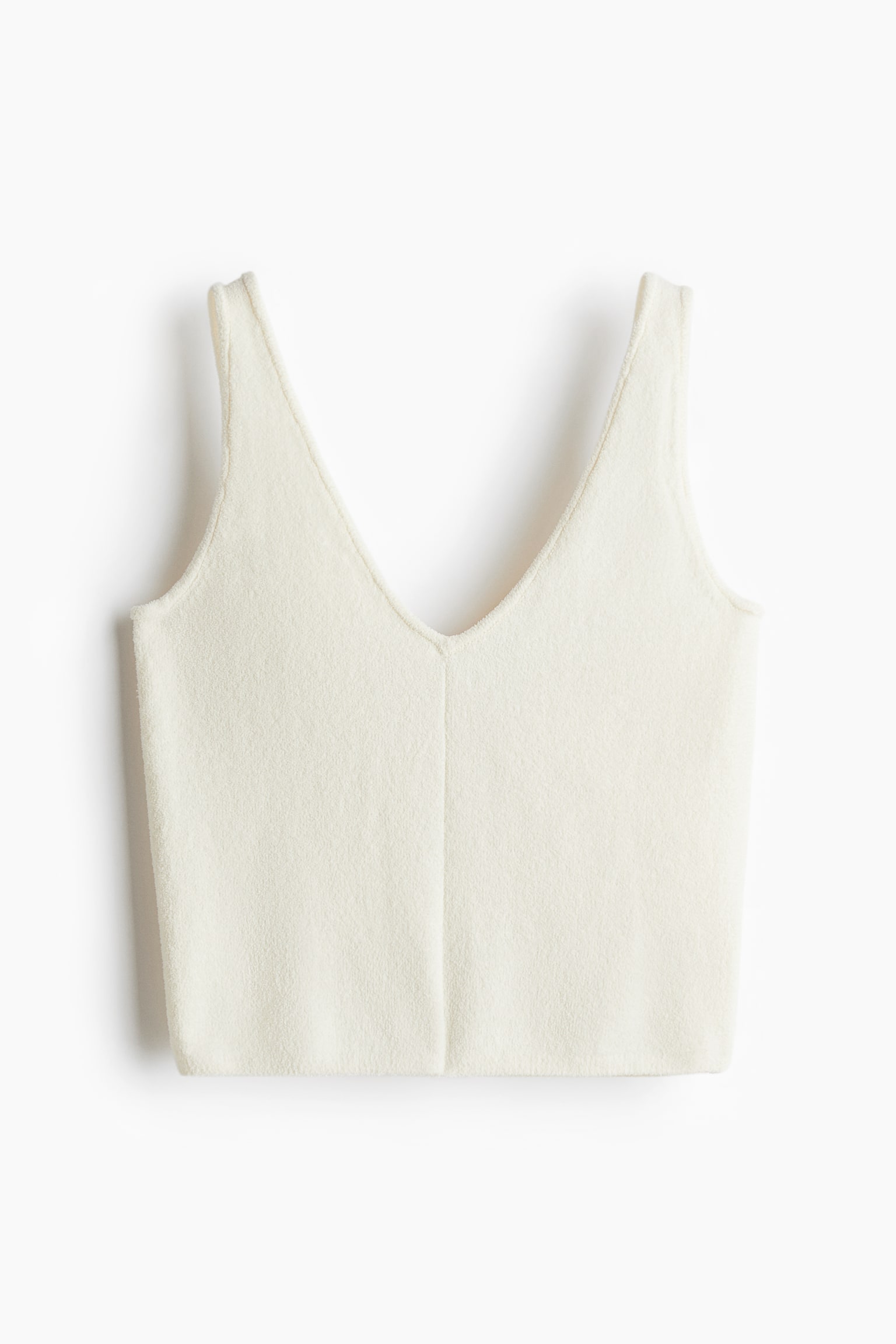 Chenille vest top - Cream - 2