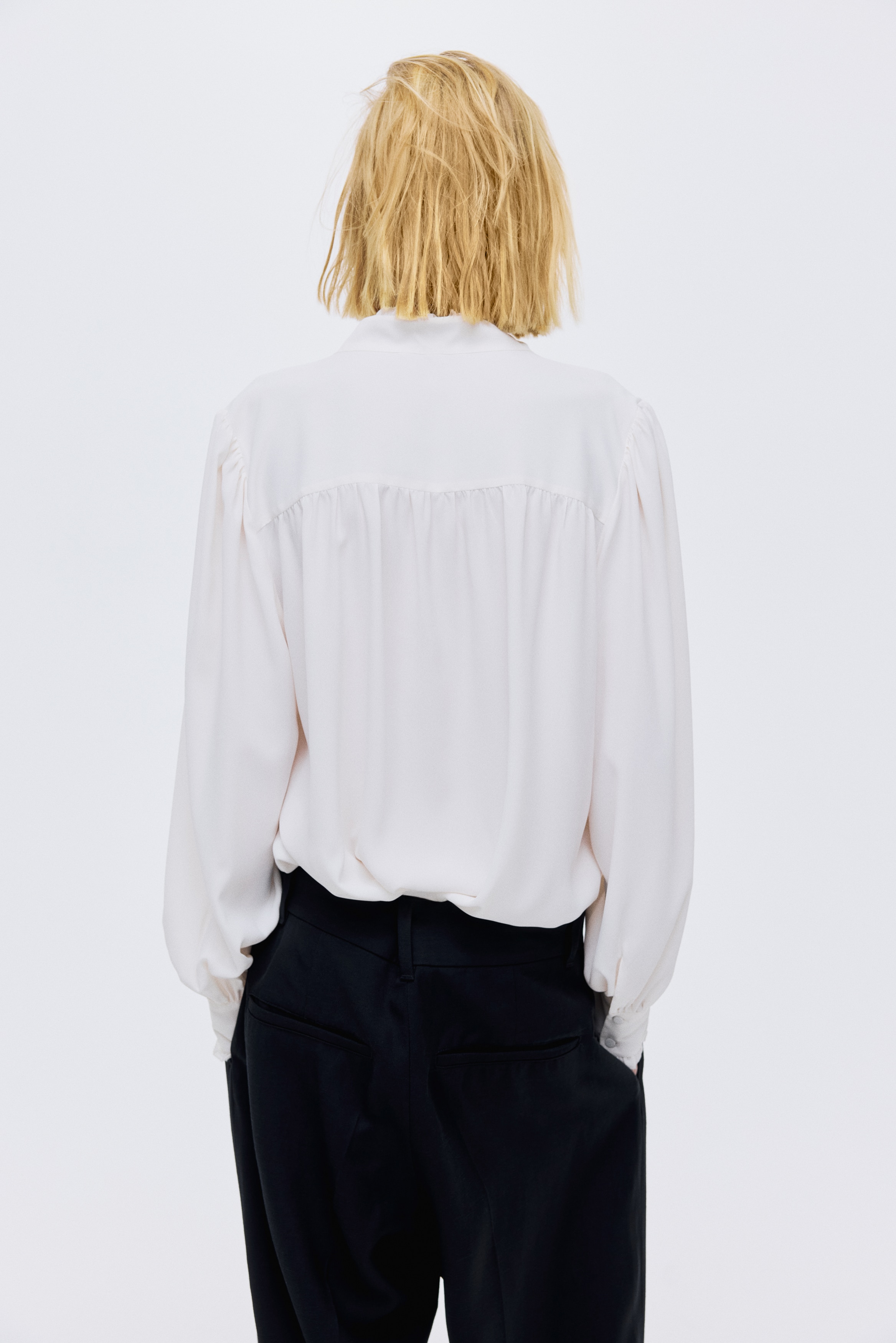 Frill-trimmed blouse