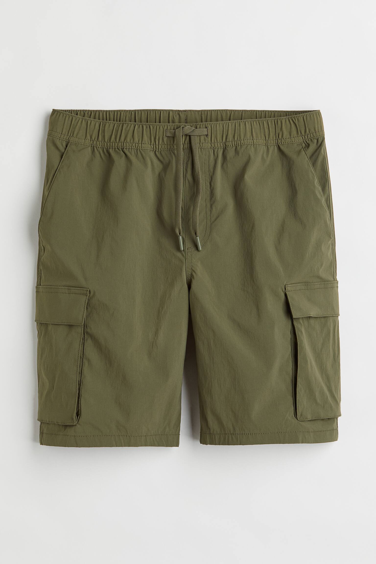 Regular Fit Nylon Cargo Shorts - Khaki green/Navy blue/Beige/Black/Dark grey/Light beige - 1