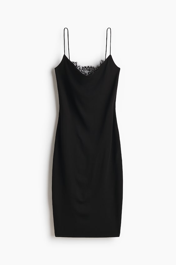 Женские платья H&M Lace-Trimmed Dress