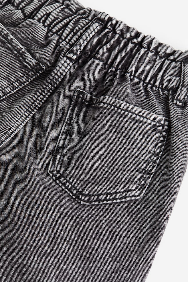 Wide Leg paper bag jeans - Vasket sort/Lys denimblå/Denimblå/Denimblå/Hjerter - 3