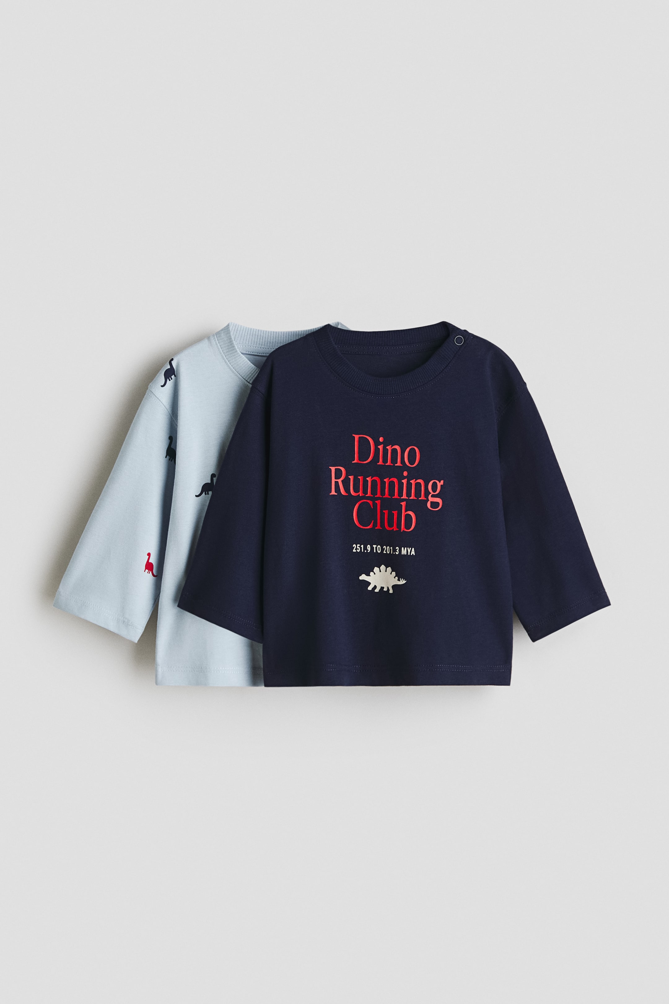 Büyük resmi görüntüle: 2'li Baskılı Tişört - Mavi/Dinozorlar - ÇOCUK | H&M TR 1