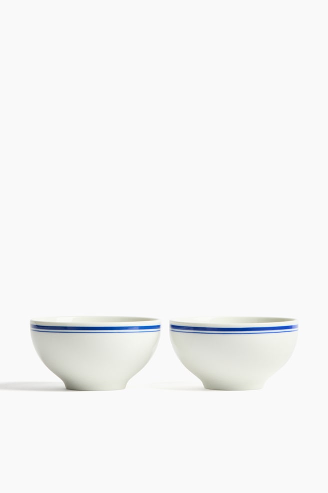 Porcelánová mistička 2 kusy - Bílá/modrá/Bílá/černá/Bílá/červená - 1