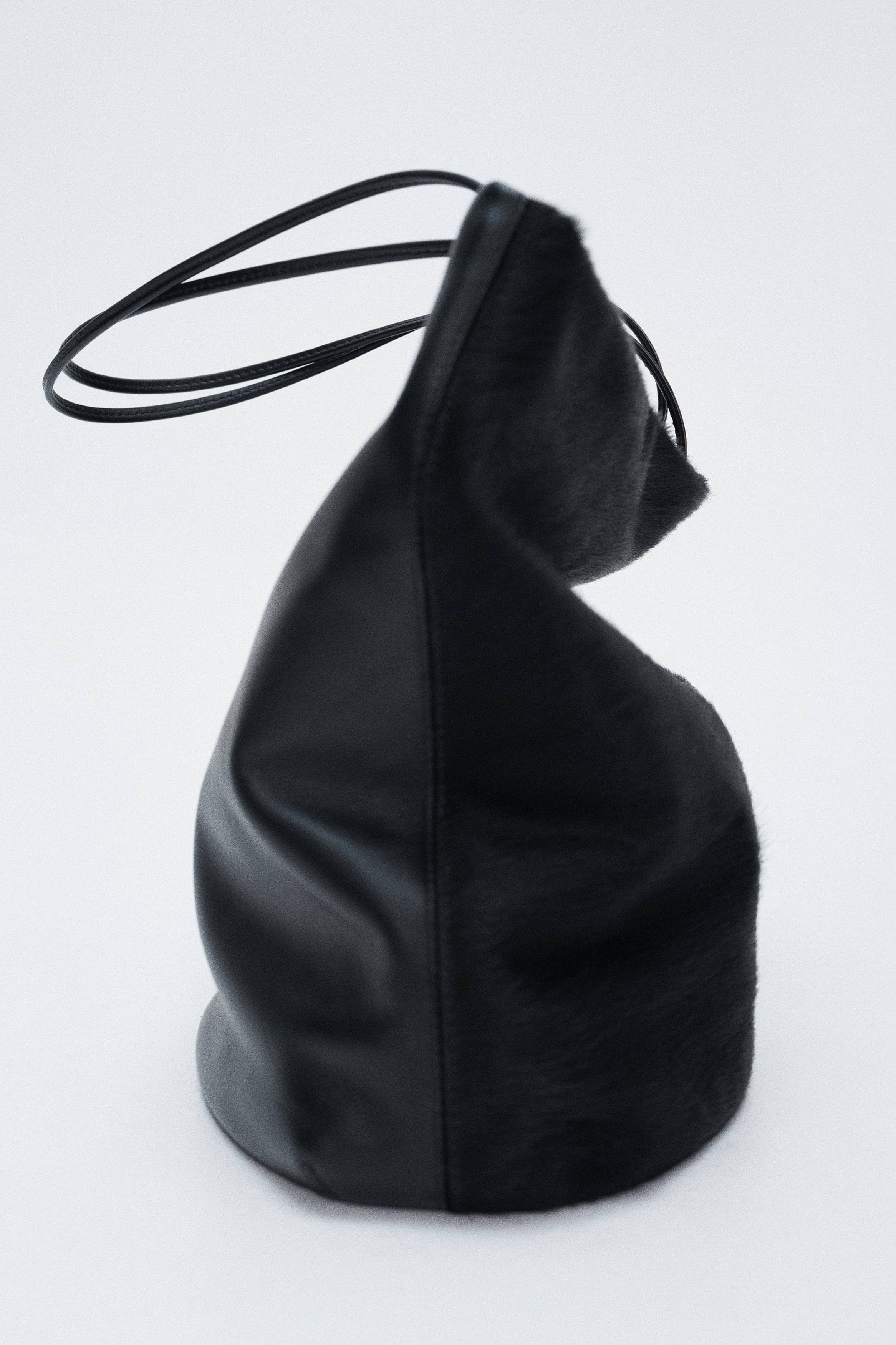 Napped-finish leather shoulder bagModel