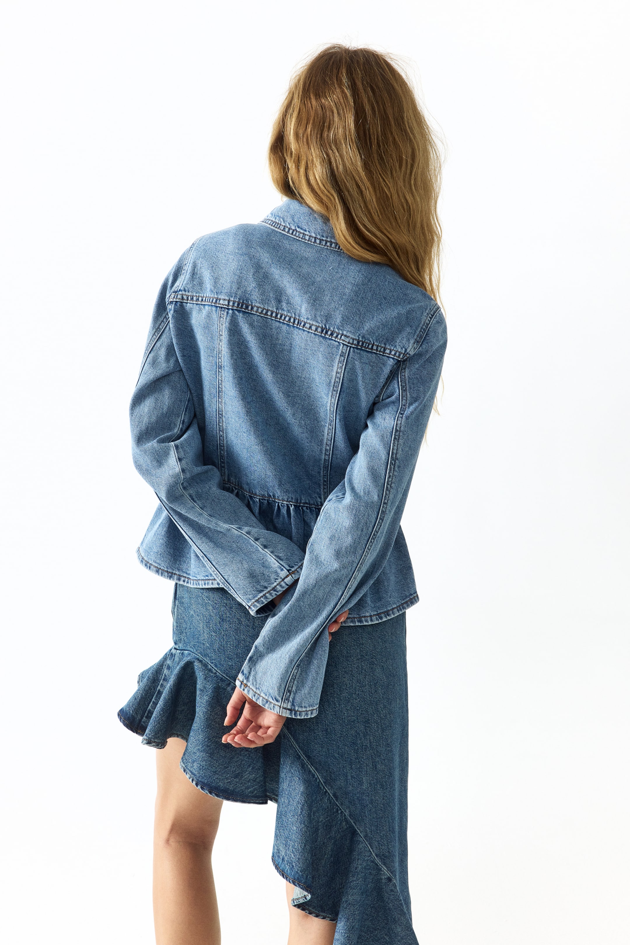 Denim Peplum Jacket