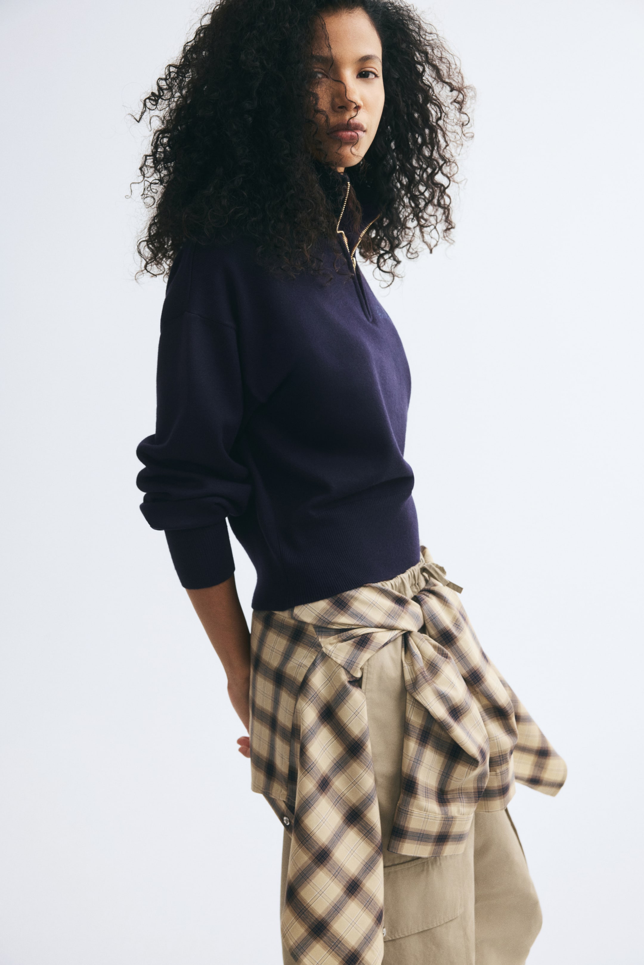 Fine-Knit Half-Zip Sweater