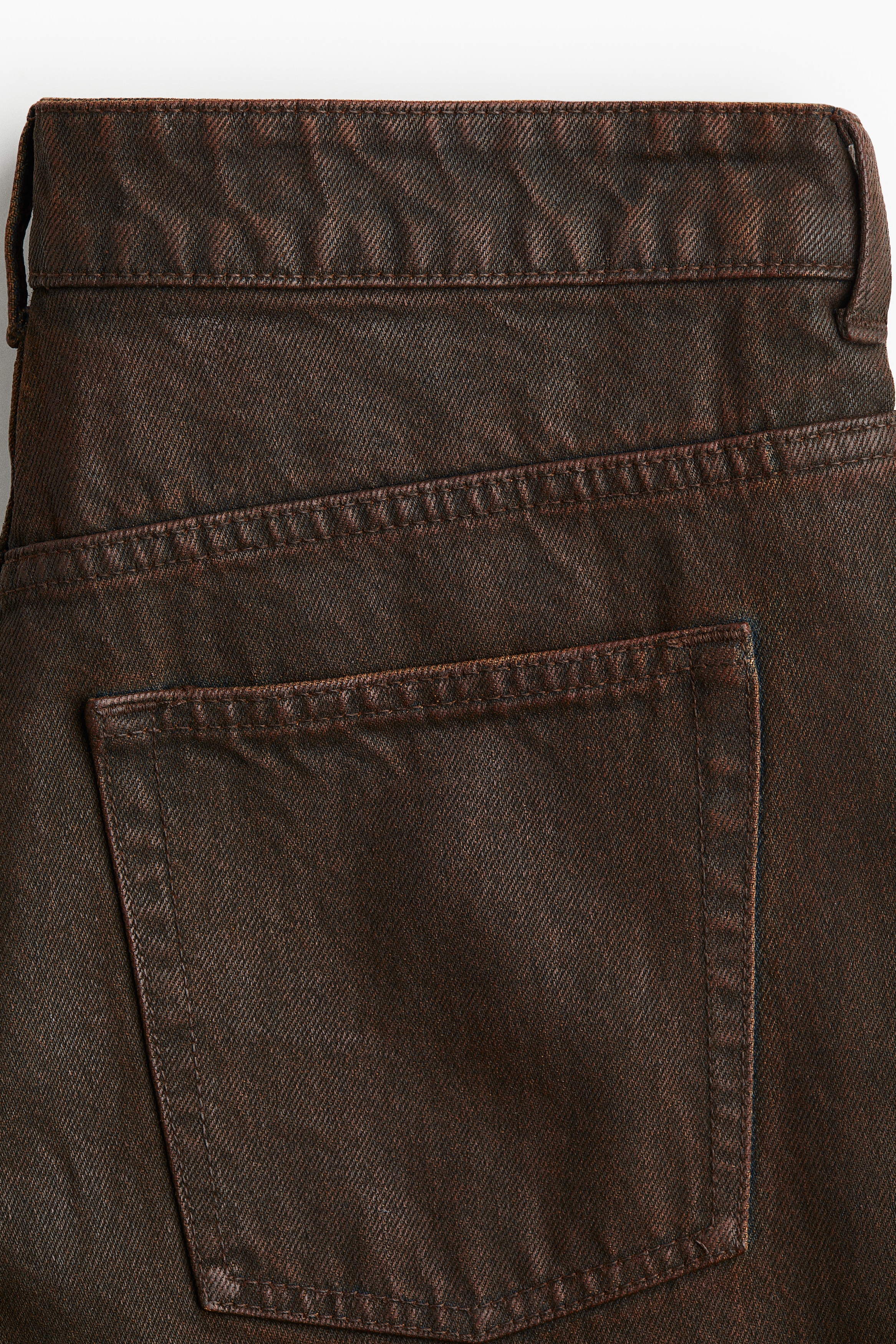 Coated straight-leg jeans
