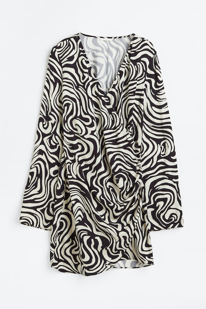 Gathered bodycon dress - Black/White patterned/Black/Silver-coloured/Fuchsia/dc - 2