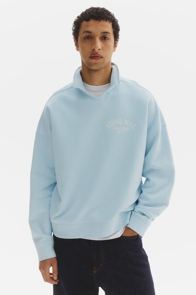 Oversized Rugby Sweatshirt - Light blue/Soho NYC/Washed black/Soho NYC - 2