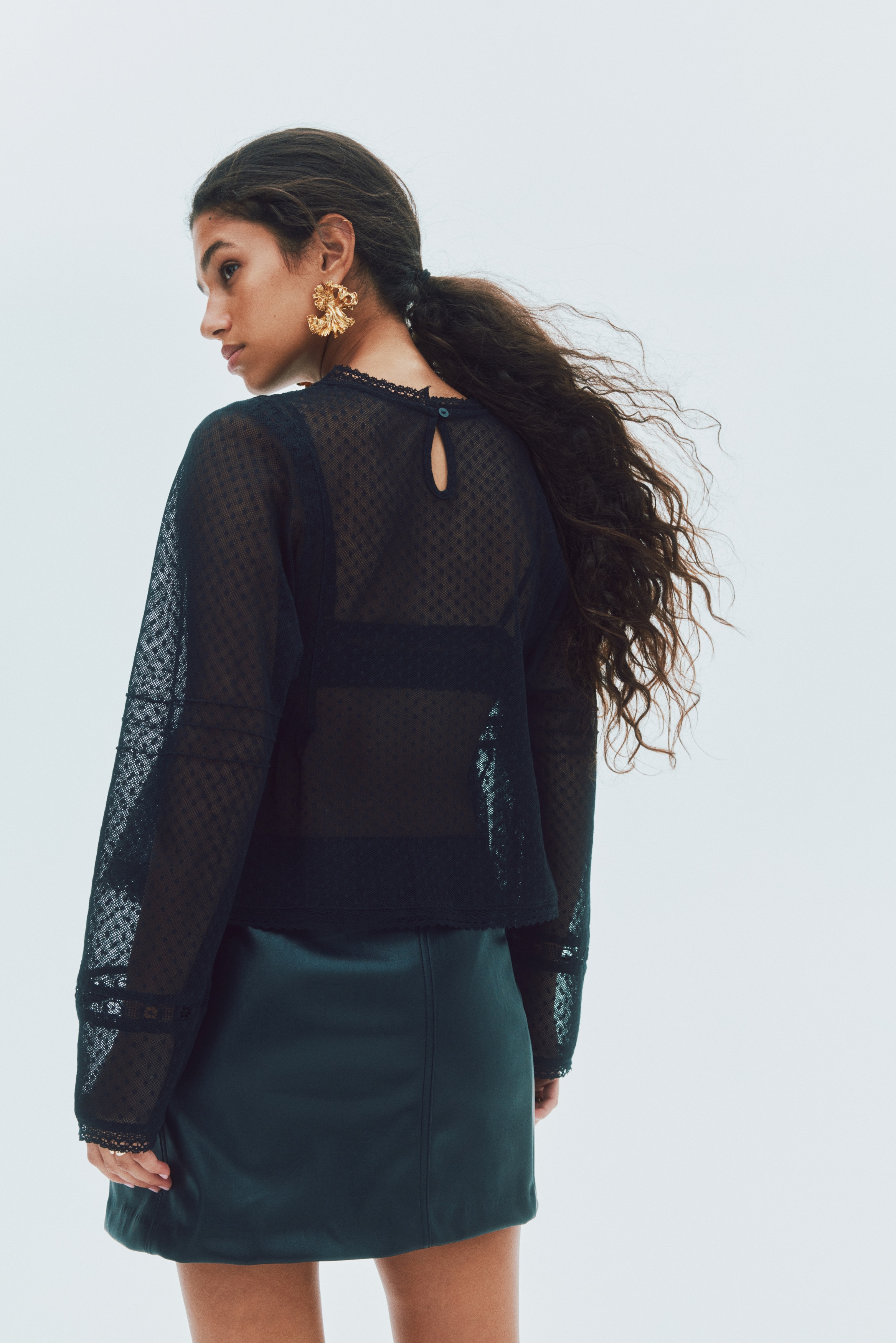 Plumeti mesh blouse