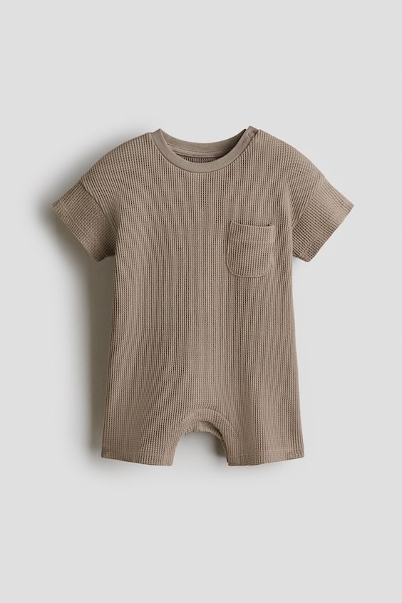Детские комбинезоны H&M Waffled Cotton Romper Suit