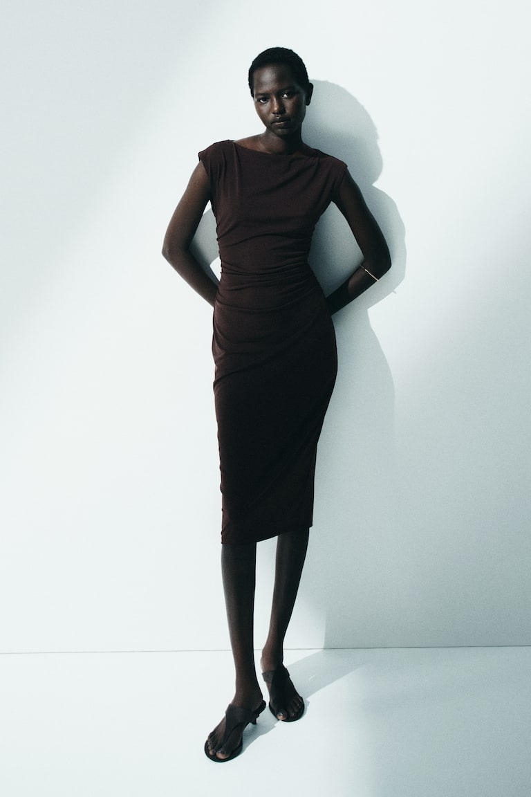 h&m cap sleeve bodycon dress Ladies - Black Cap-sleeved Dress - Size: M