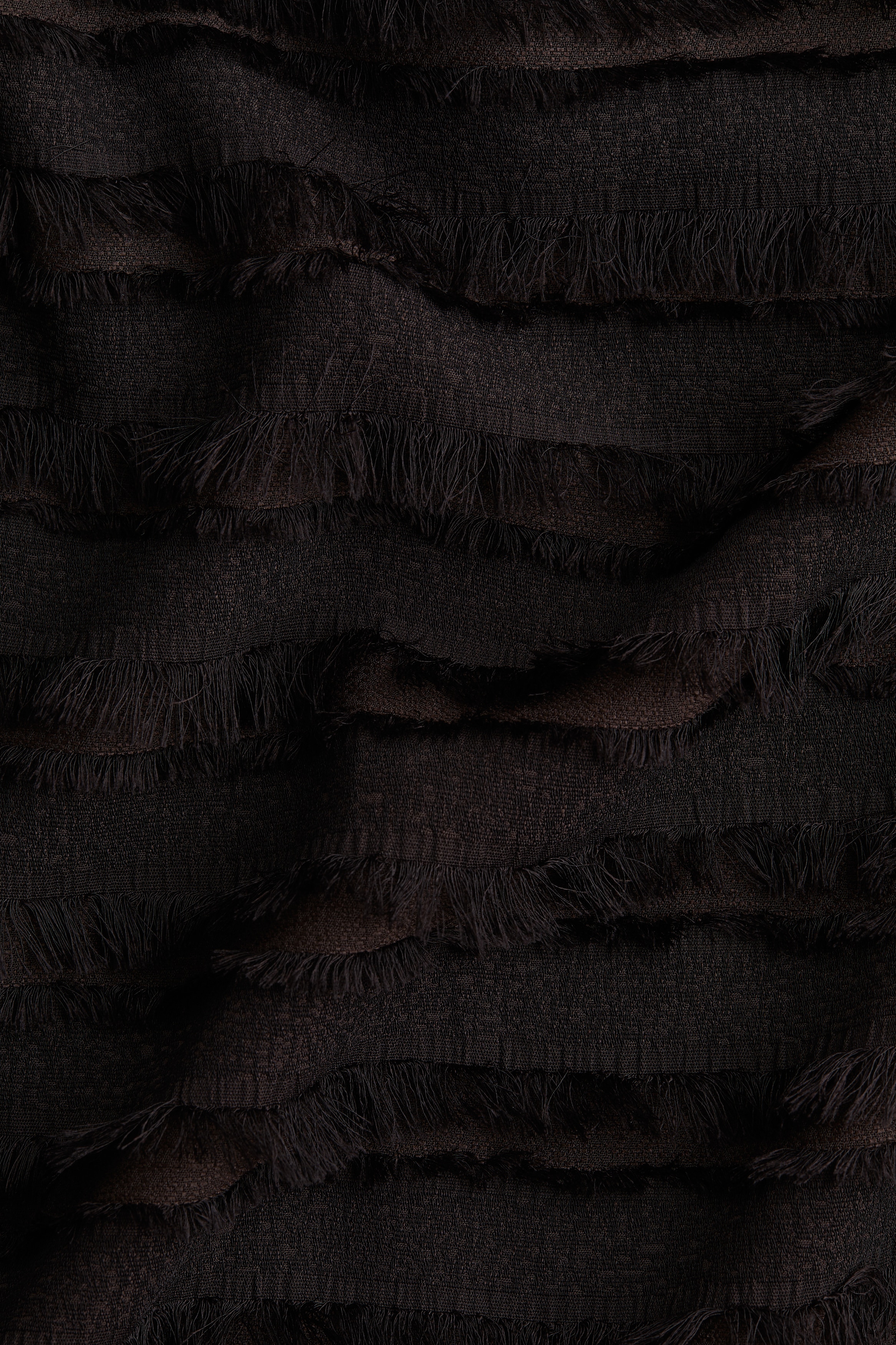 Fringe-trimmed midi skirt