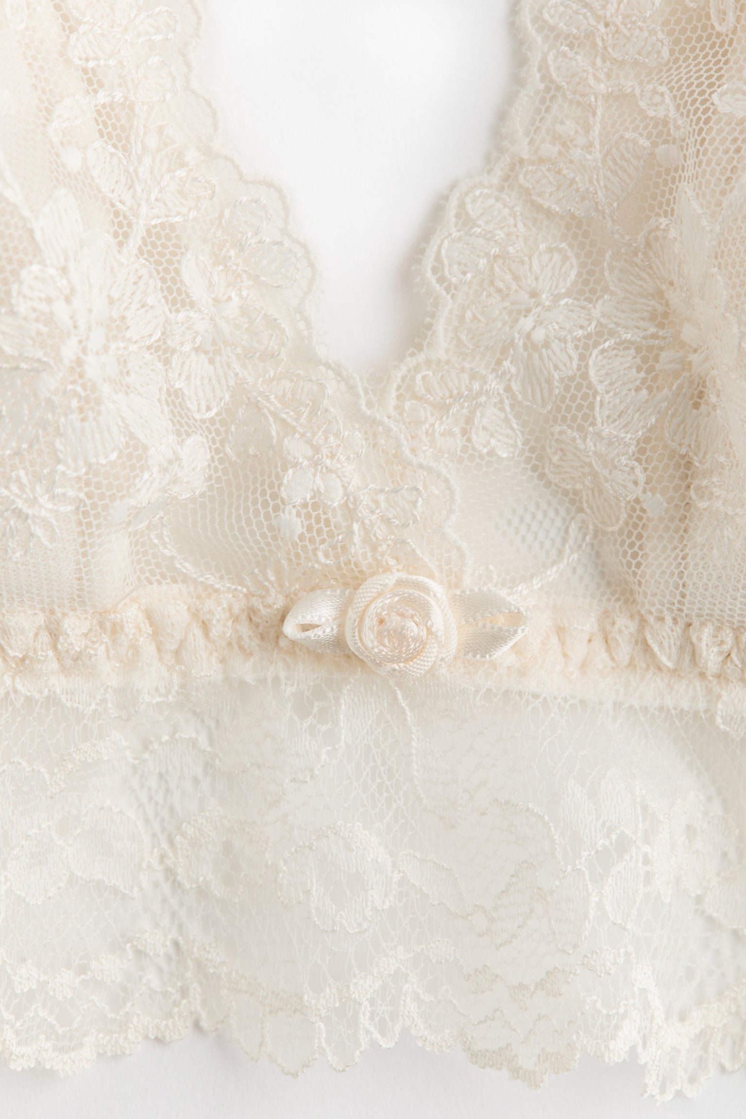 Padded soft embroidered bra - White/Dark brown/Powder pink - 3