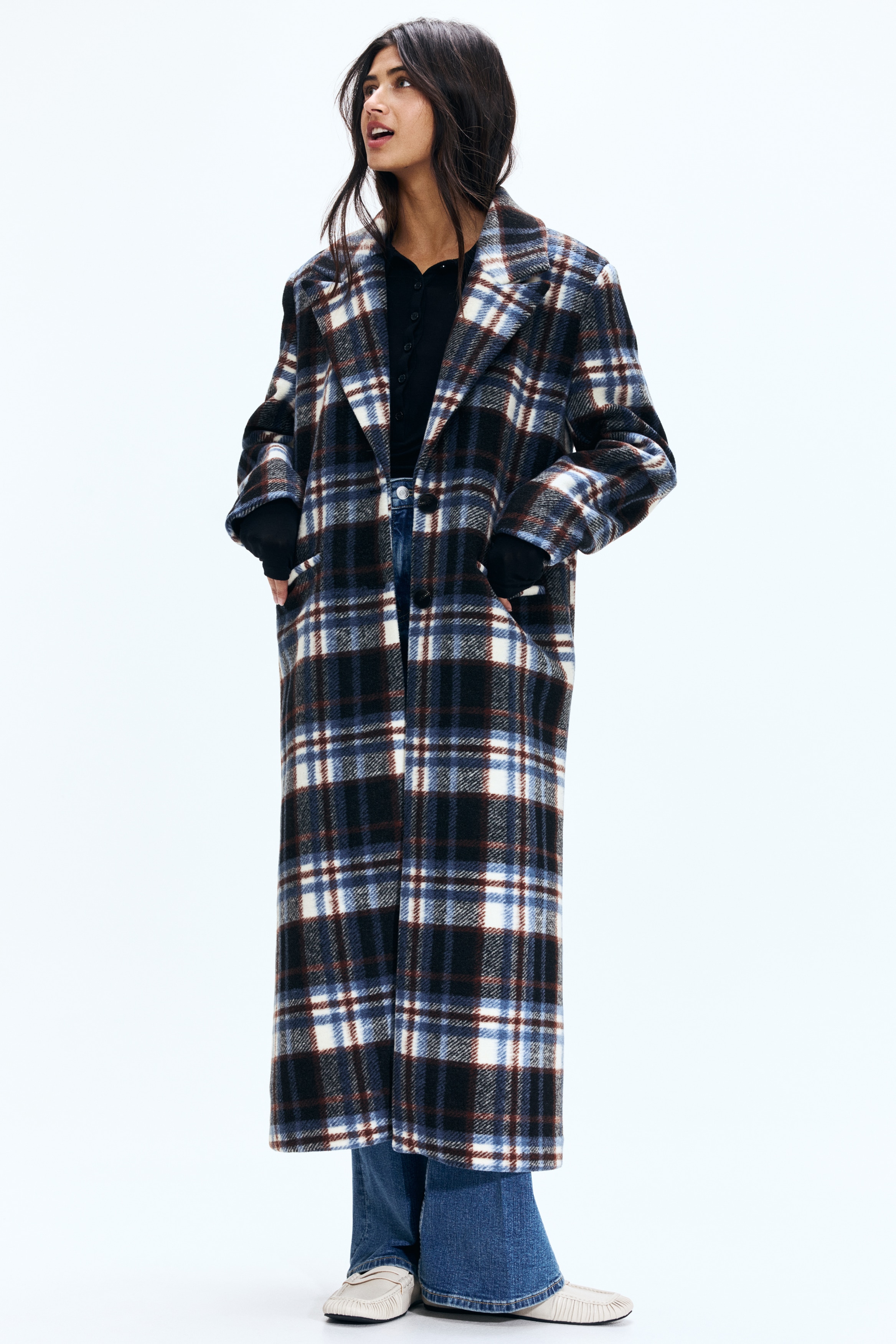 Single-breasted coat - Blue/Checked/Grey marl/Dark grey/Checked