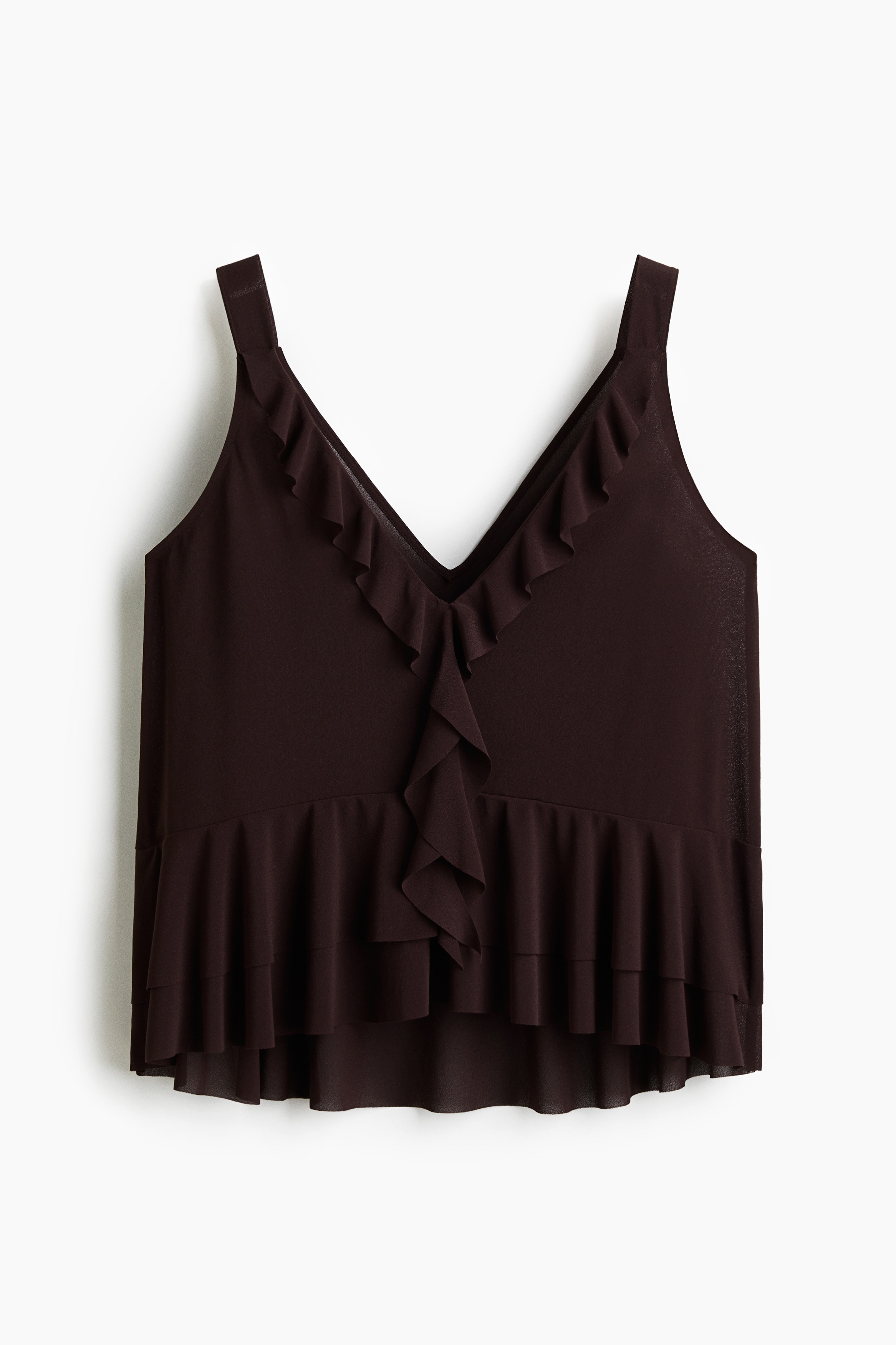 Débardeur volanté - Marron/Turquoise clair/Orange ancien