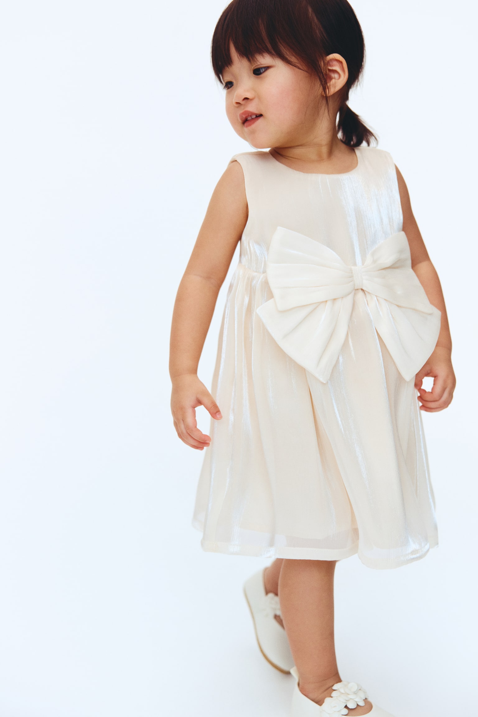 Сукня з органзи з бантом - Кремовий/Приглушений світло-рожевий/Приглушений світло-рожевий/Світло-зелений - 6