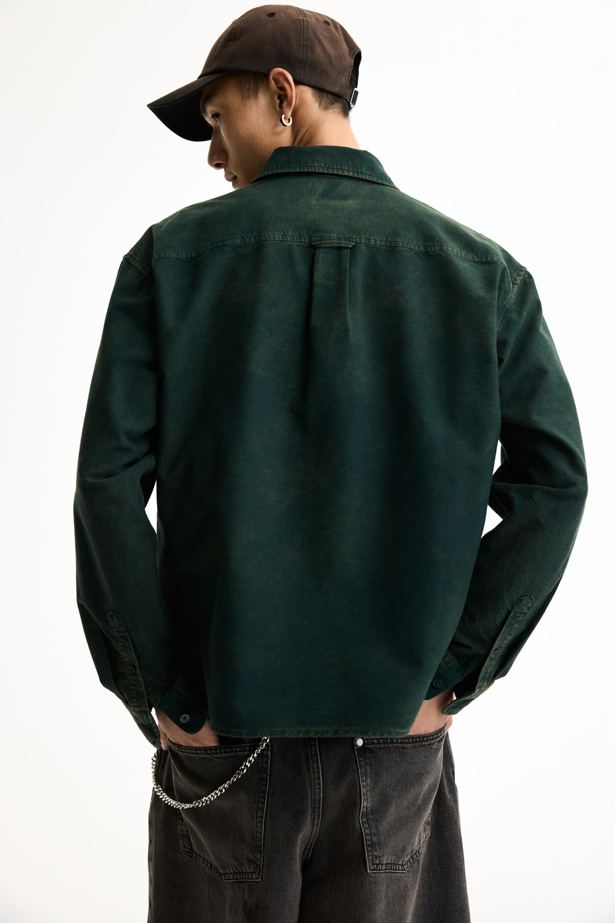 Мужские рубашки H&M Relaxed-Fit Cotton Shirt — фото 5