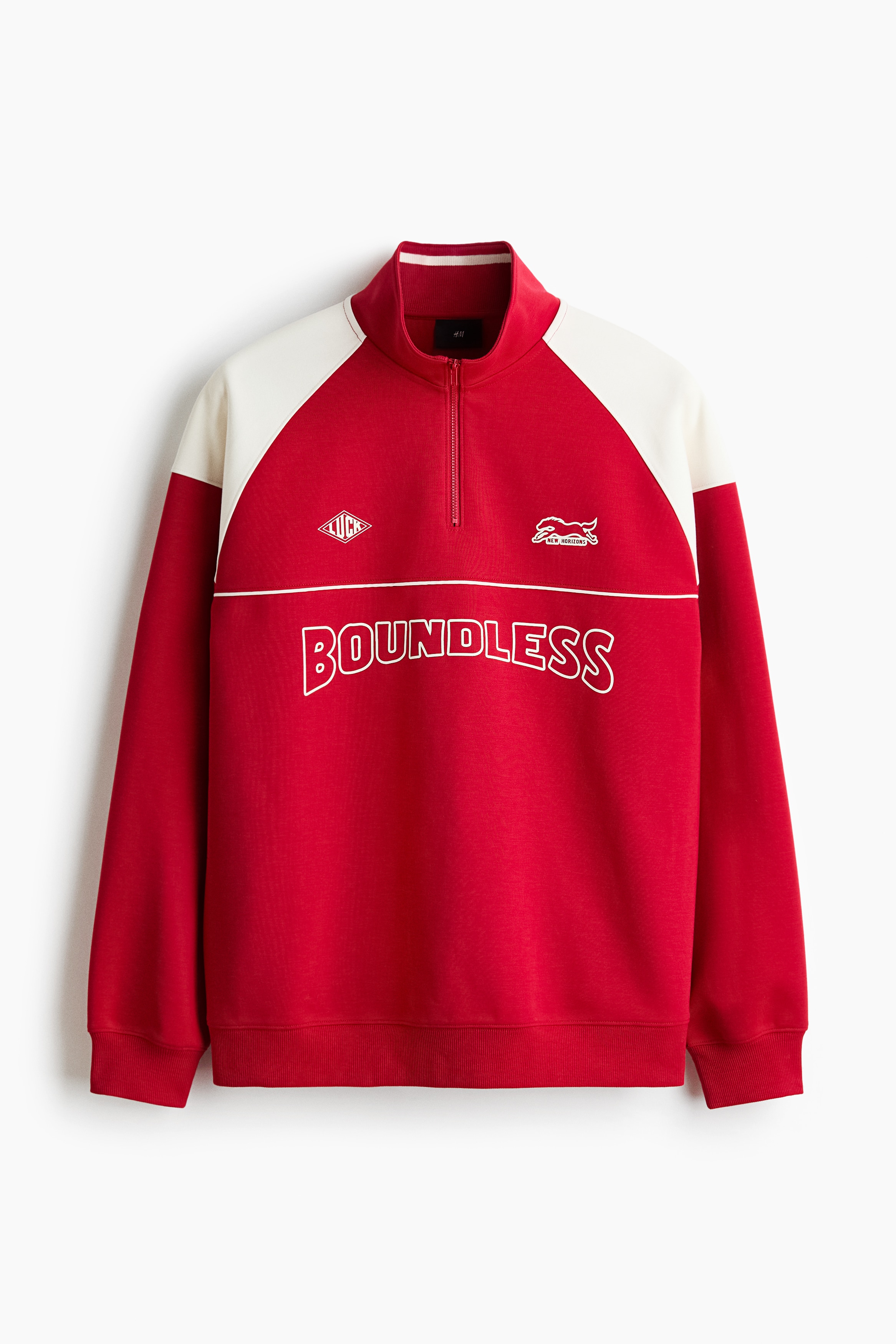 Loose Fit Printed zip-top sweatshirt - Red/Boundless