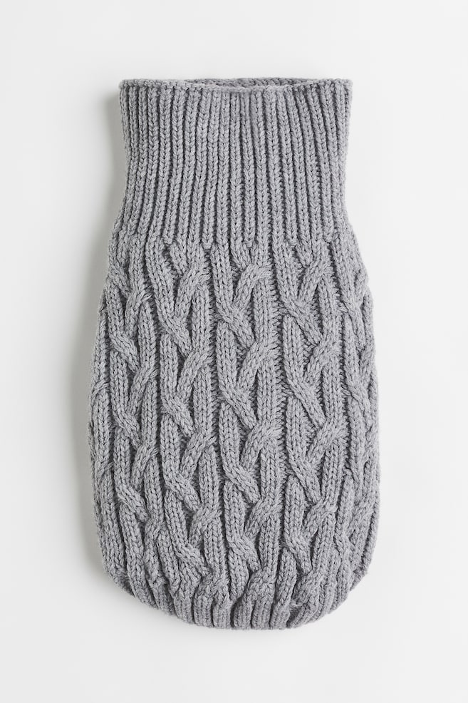 Cable-knit dog jumper - Grey marl/Light beige - 2