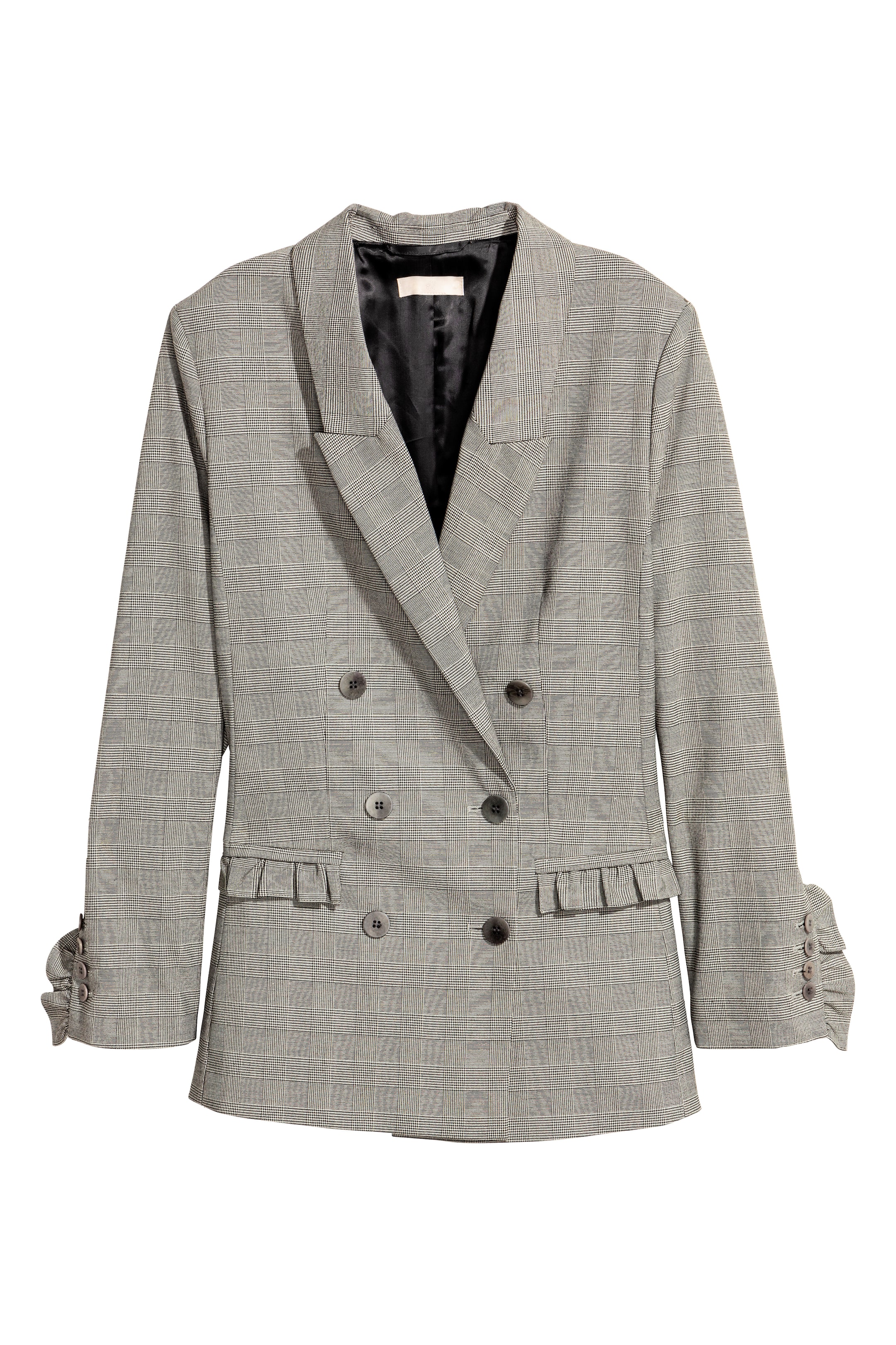 Grotere afbeelding bekijken: Blazer met volants - Grijs/geruit - DAMES | H&M NL 1