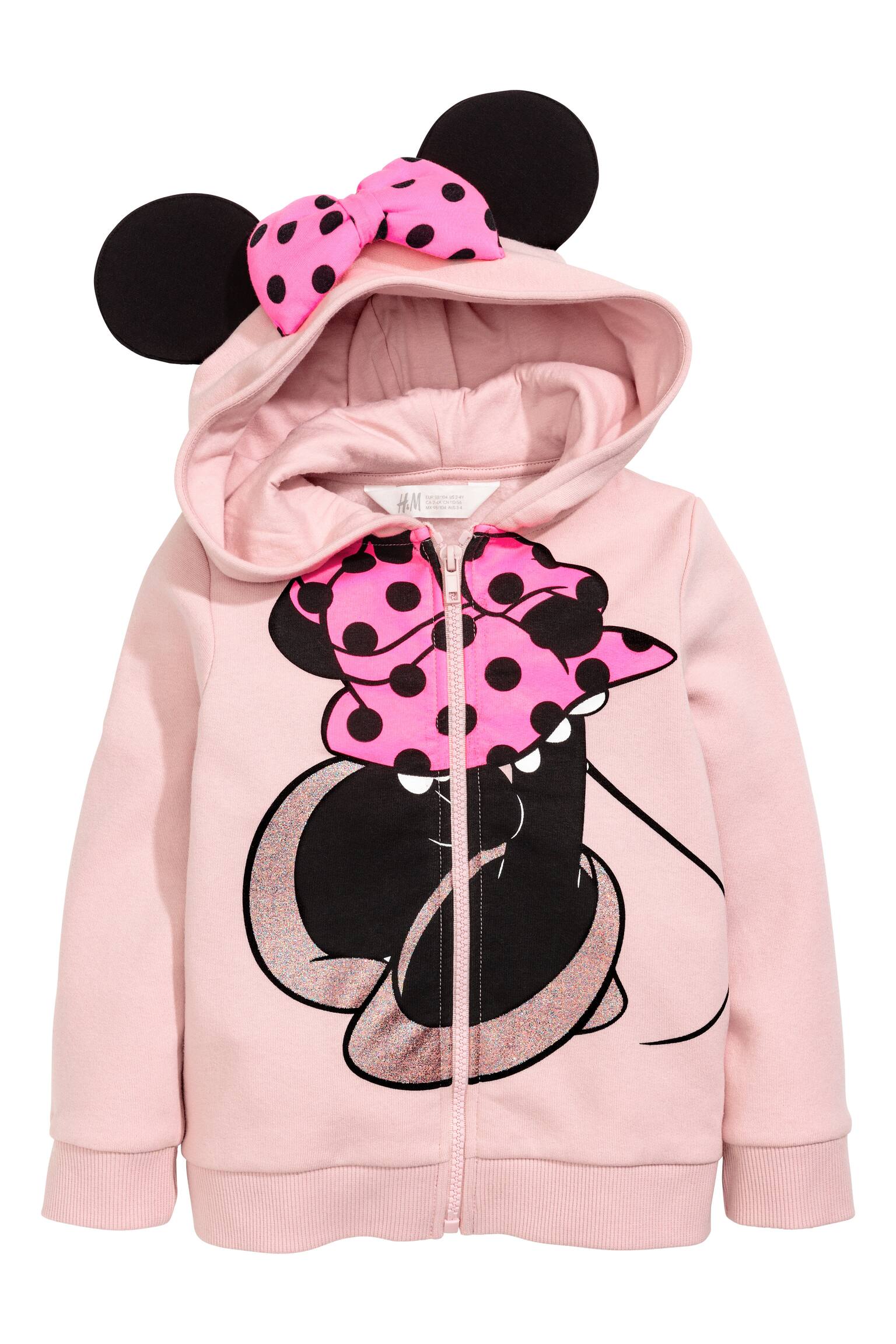 Aplikeli Kapüşonlu Sweatshirt - Açık pembe/Minnie Mouse - 1