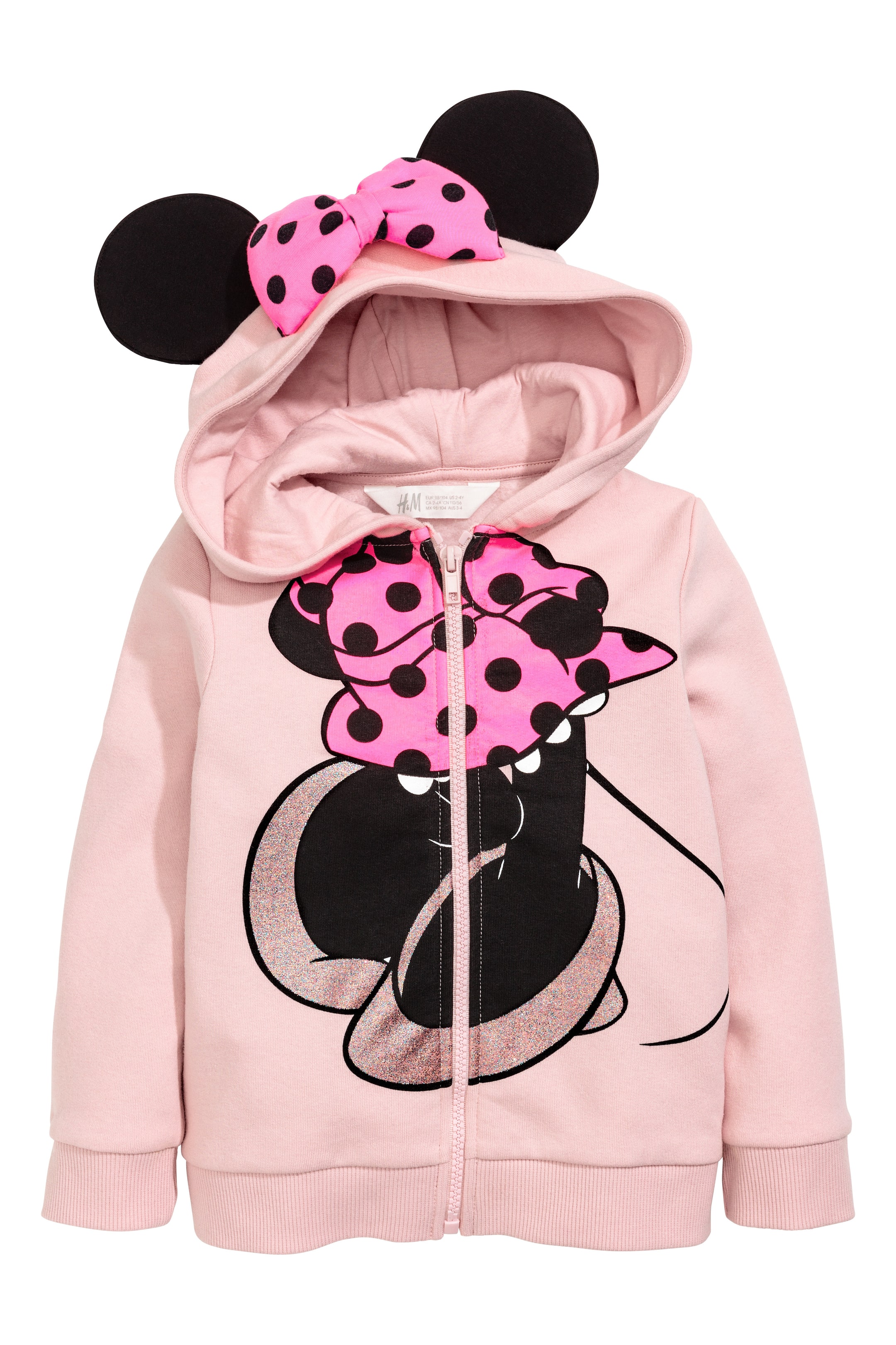 View larger image: Hooded jacket with appliqués - Light pink/Minnie Mouse - Kids | H&M GB 1