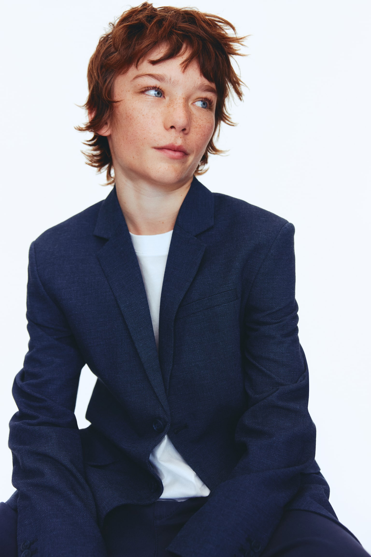 Linen-blend jacket - Navy blue/Light beige/Light dusty blue - 5