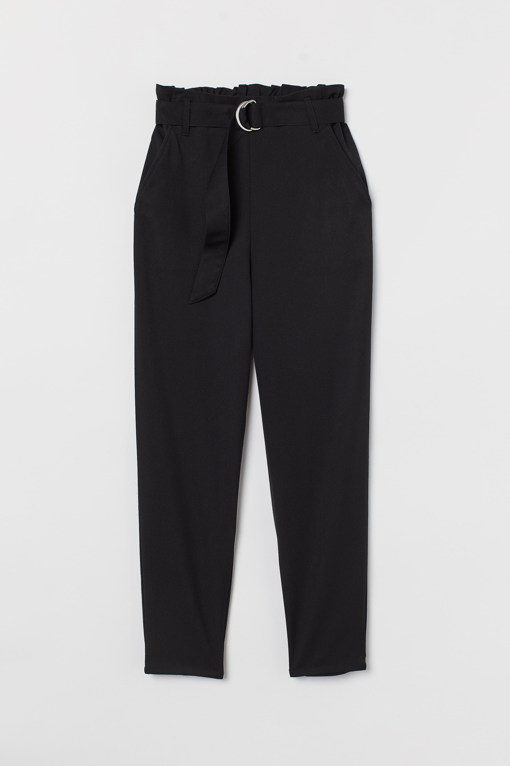 View larger image: Belted ankle-length trousers - Black - Ladies | H&M GB 1