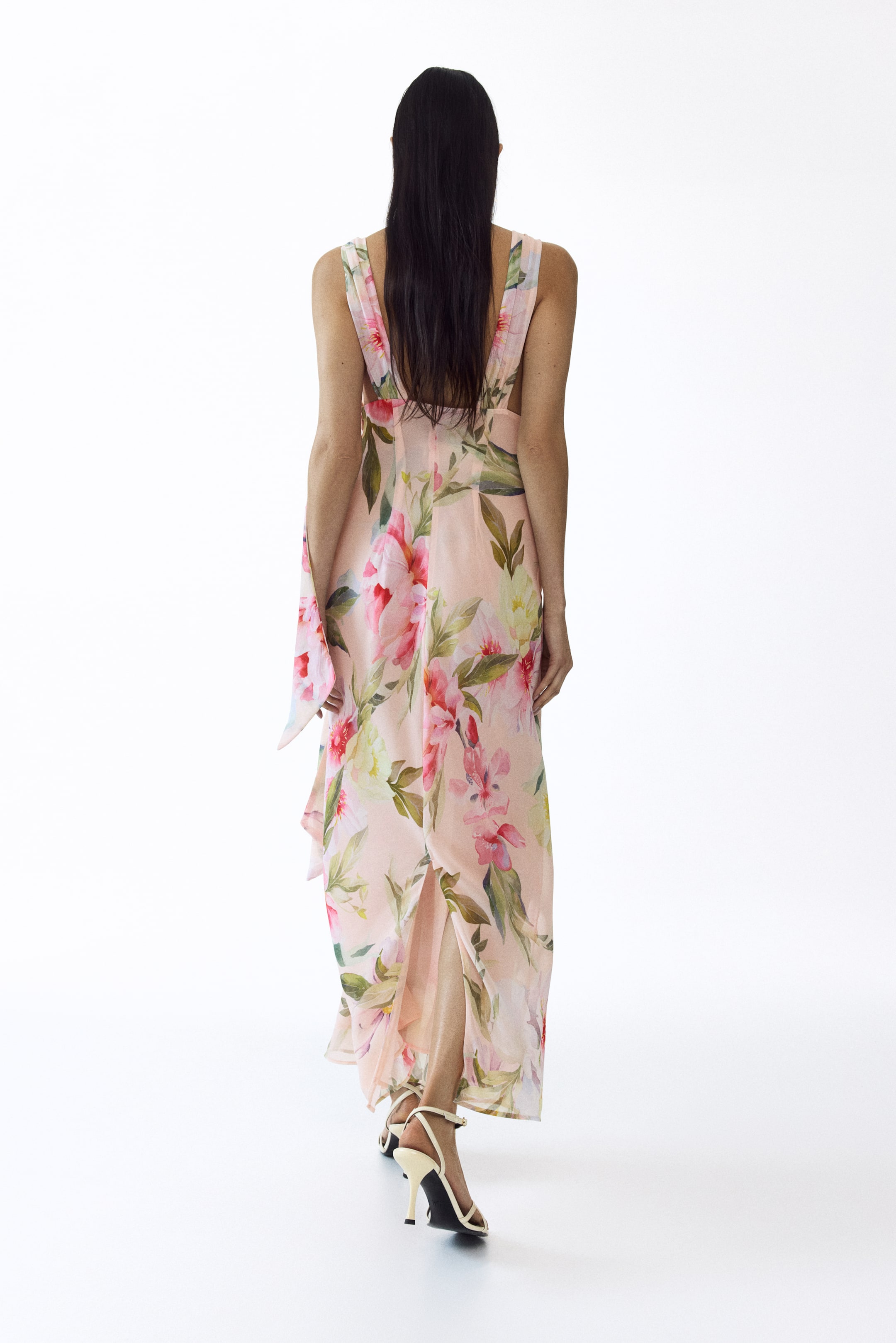 MAMA Scarf-Detail Chiffon Dress