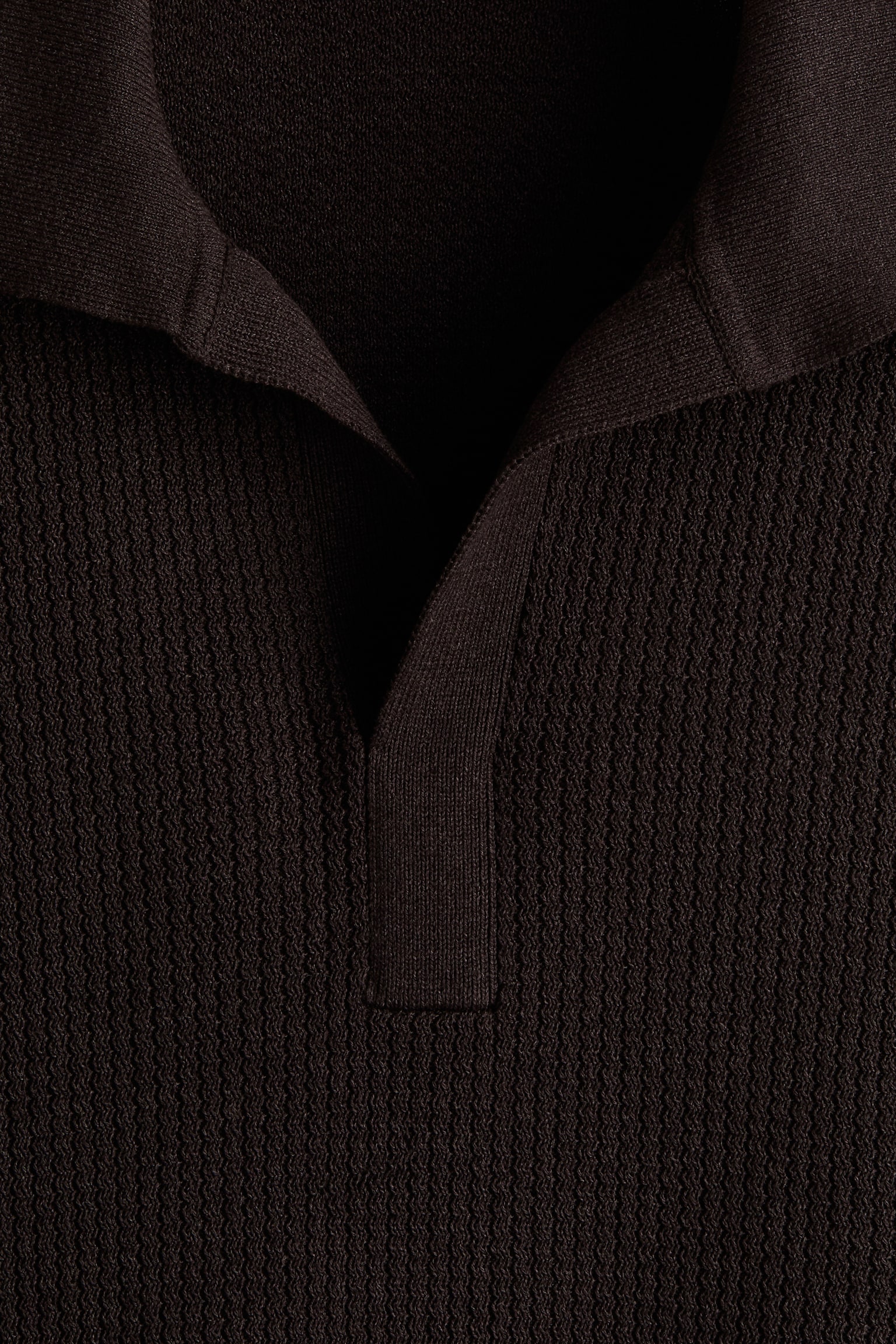 Regular Fit Knitted polo shirt - Dark brown/Cream/Dark beige - 3