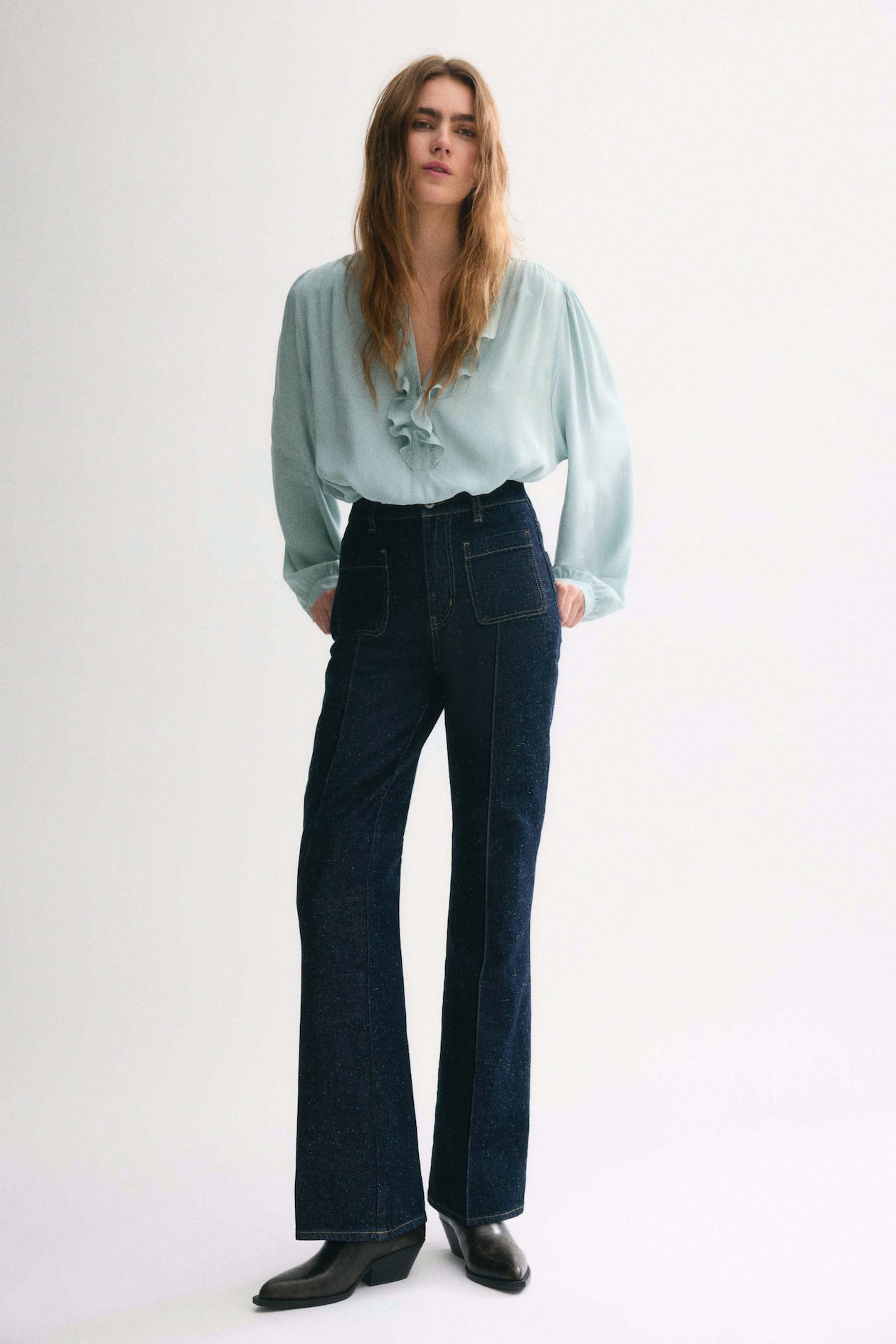 Ruffle-Collar Viscose Blouse - image 5