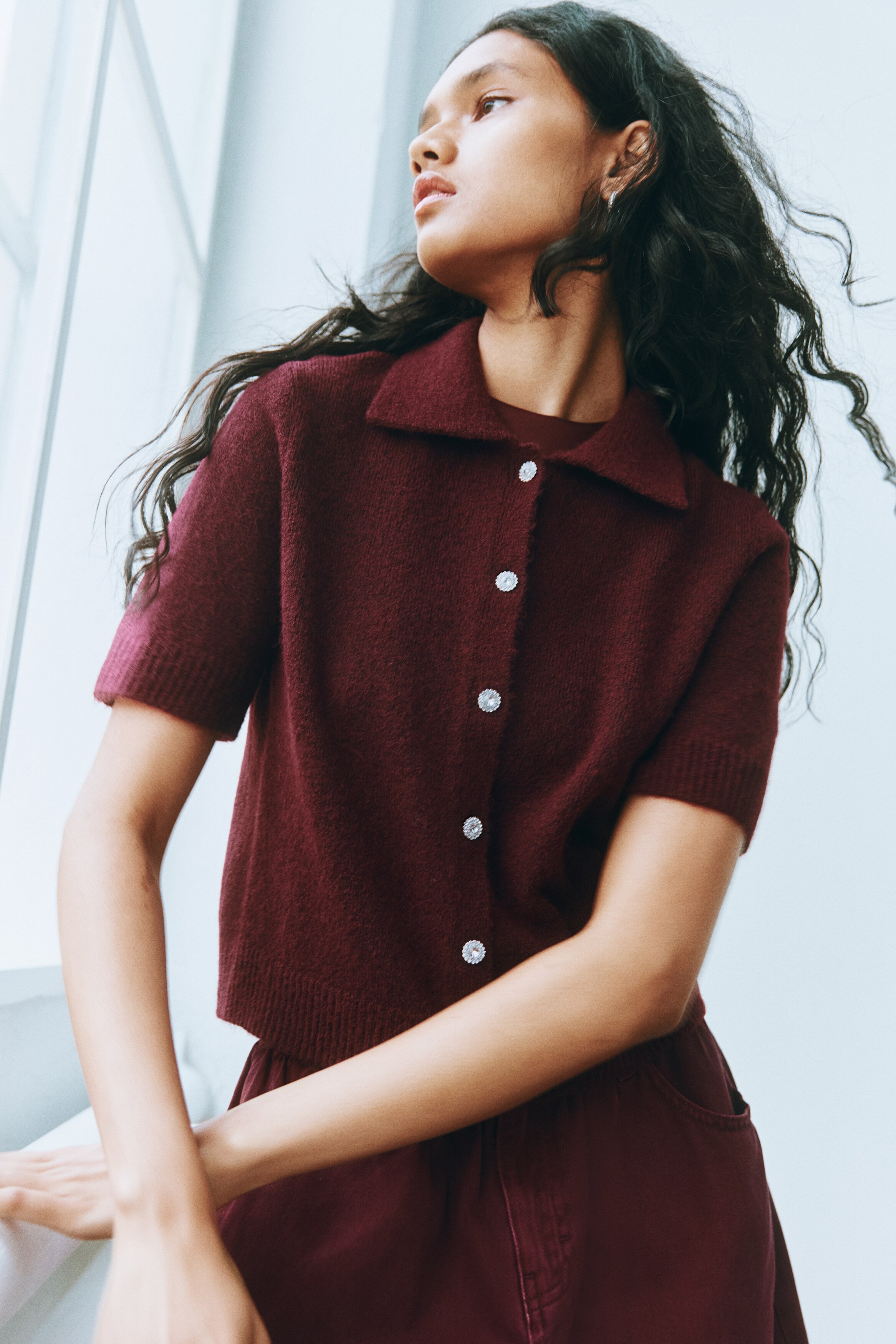 Fine-knit cardigan