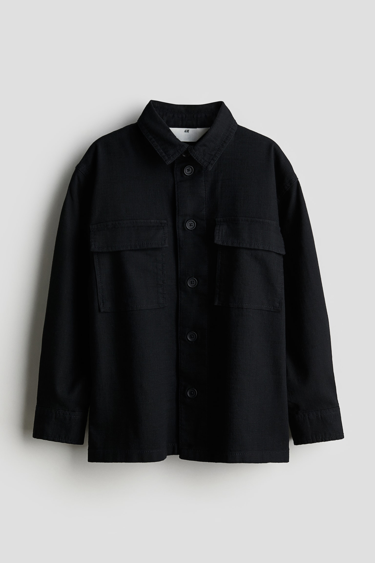 Cotton Overshirt - Black/White - 1