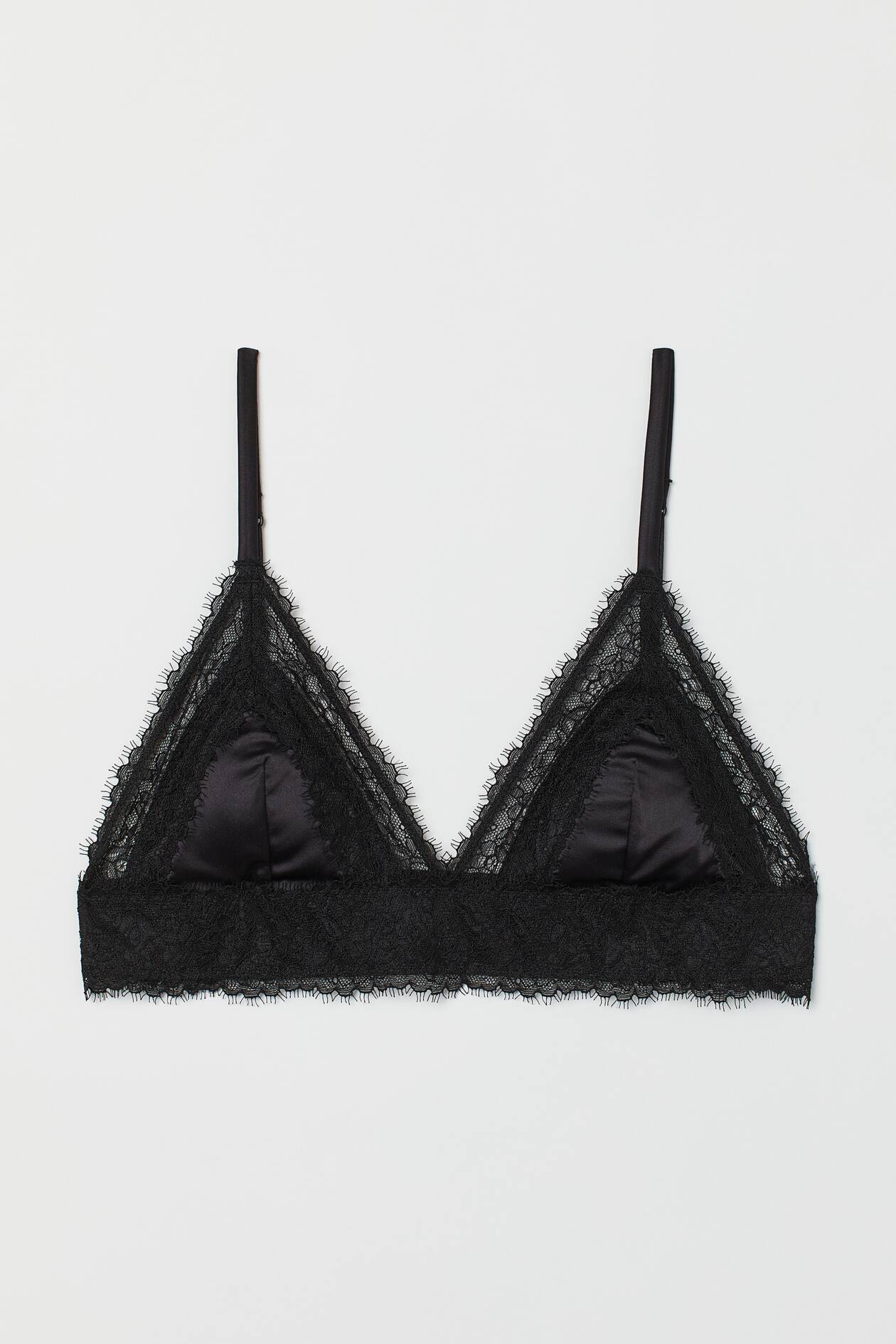 Lace-trimmed Padded Bra - Short - Black - Ladies | H&M US