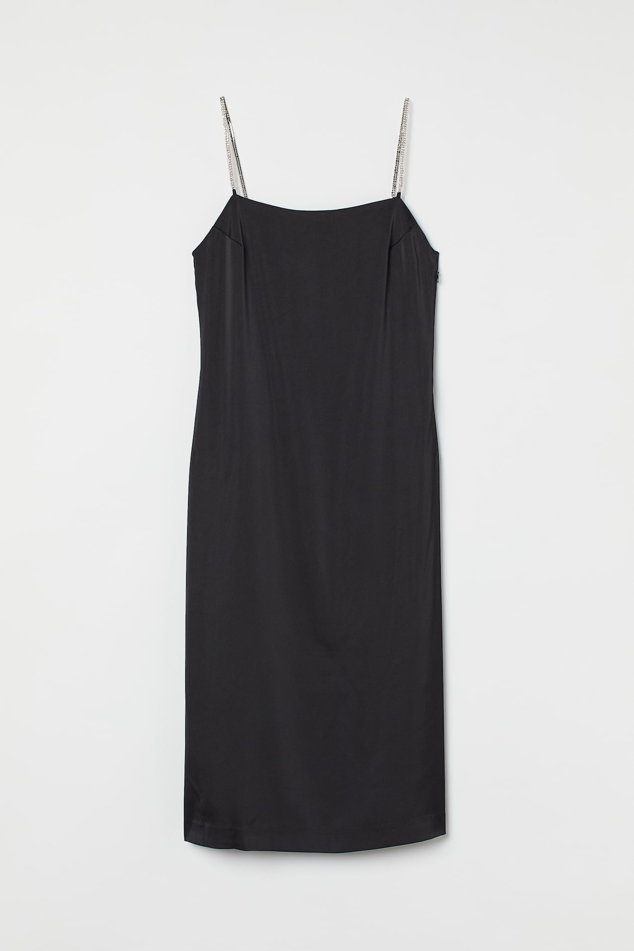 Slip Dress with Decorated Shoulder Straps - Square Neckline ...