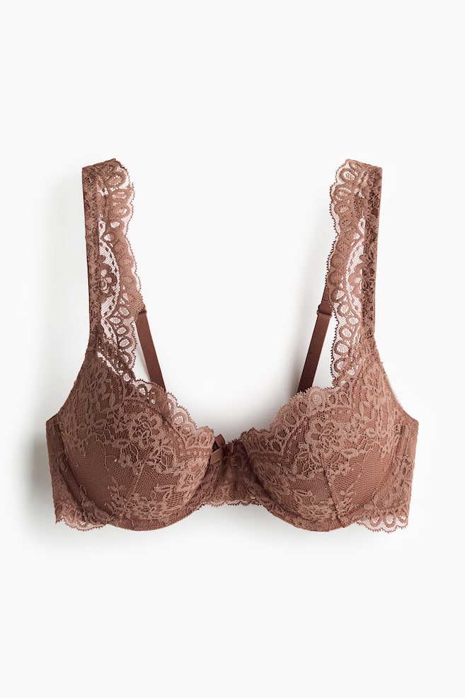 Lace push-up bra - Brown/Black/Light pink/Rust brown/Light dusty blue/Dark grey/Cream/Black/Light pink - 1