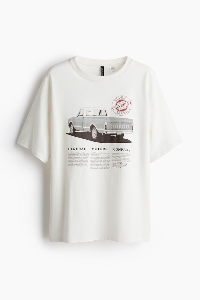 Oversized T-Shirt mit Print - Cremefarben/General Motors - 1