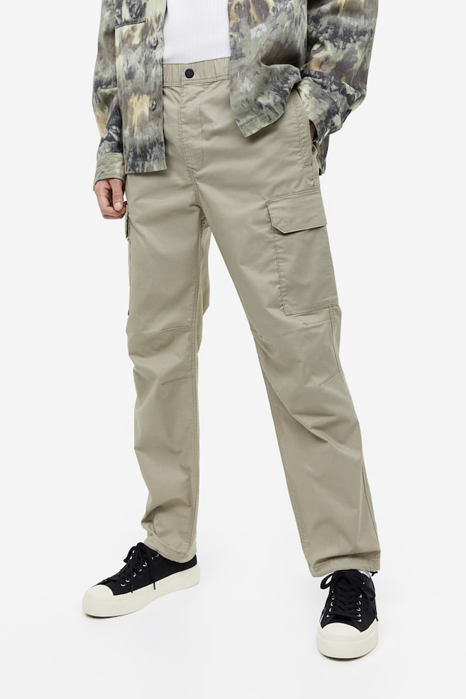 Pantaloni cargo in tessuto ripstop Regular Fit - Beige/Nero/Grigio/Verde kaki scuro - 8