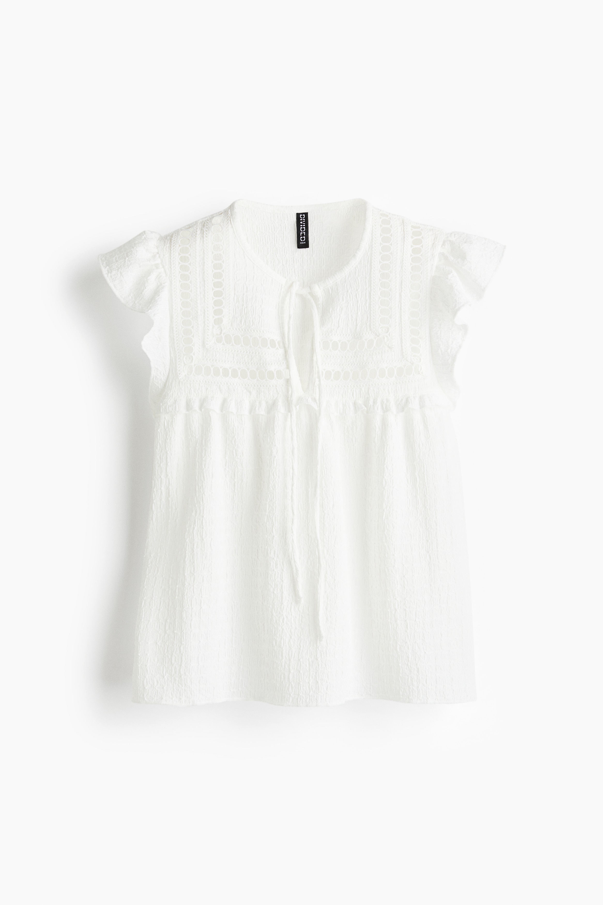 Haut en jersey texturé - Blanc/Rose clair/Bleu clair/Noir